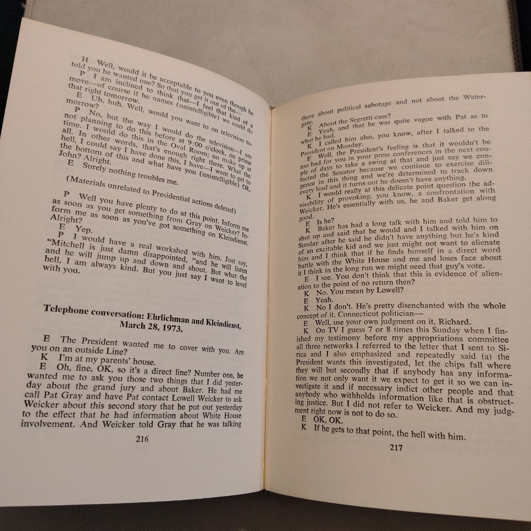 The Presidential Transcripts (1974 Hardcover) Delacorte Press First Printing