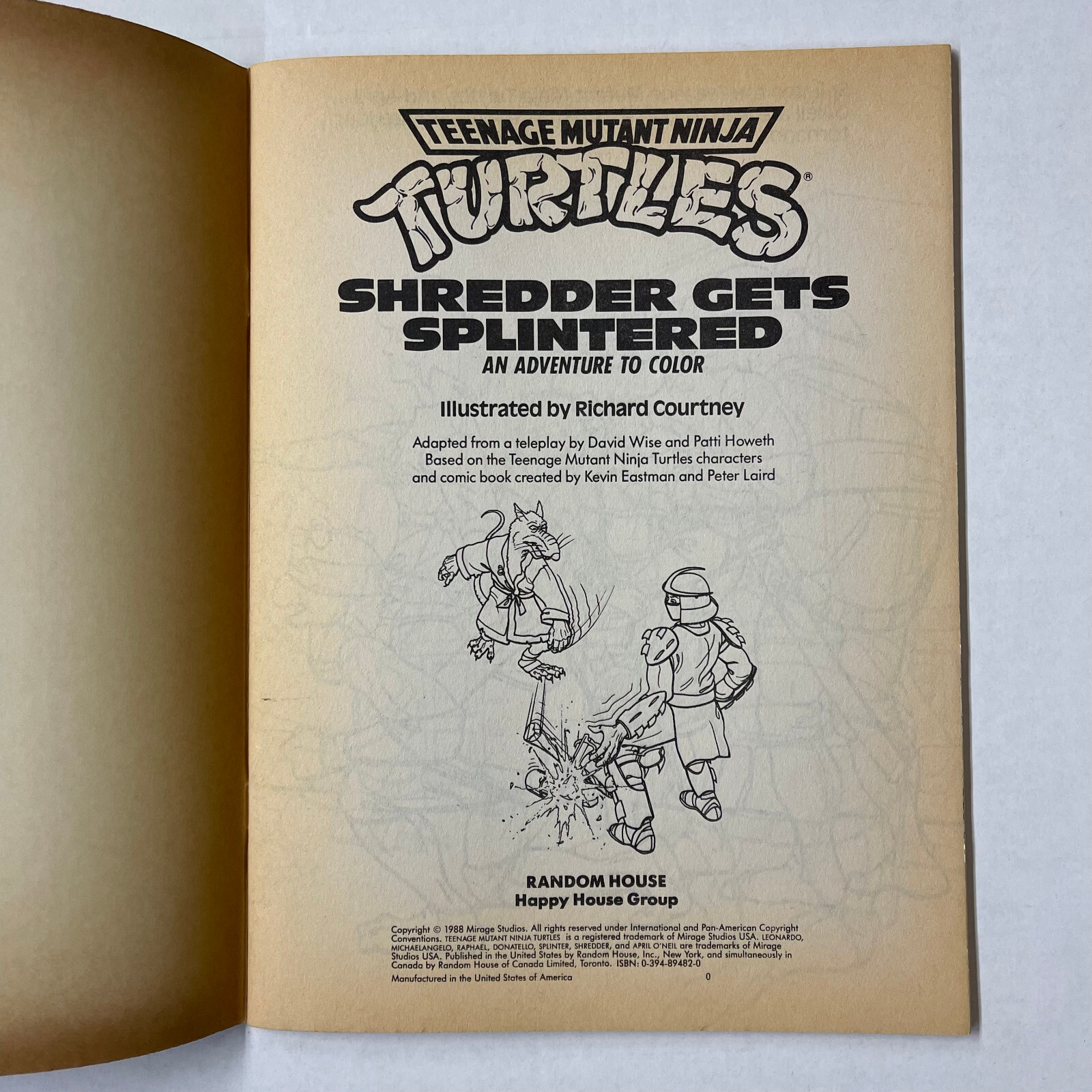 Teenage Mutant Ninja Turtles Shredder Coloring Book 1988 Vintage TMNT 48 Pages