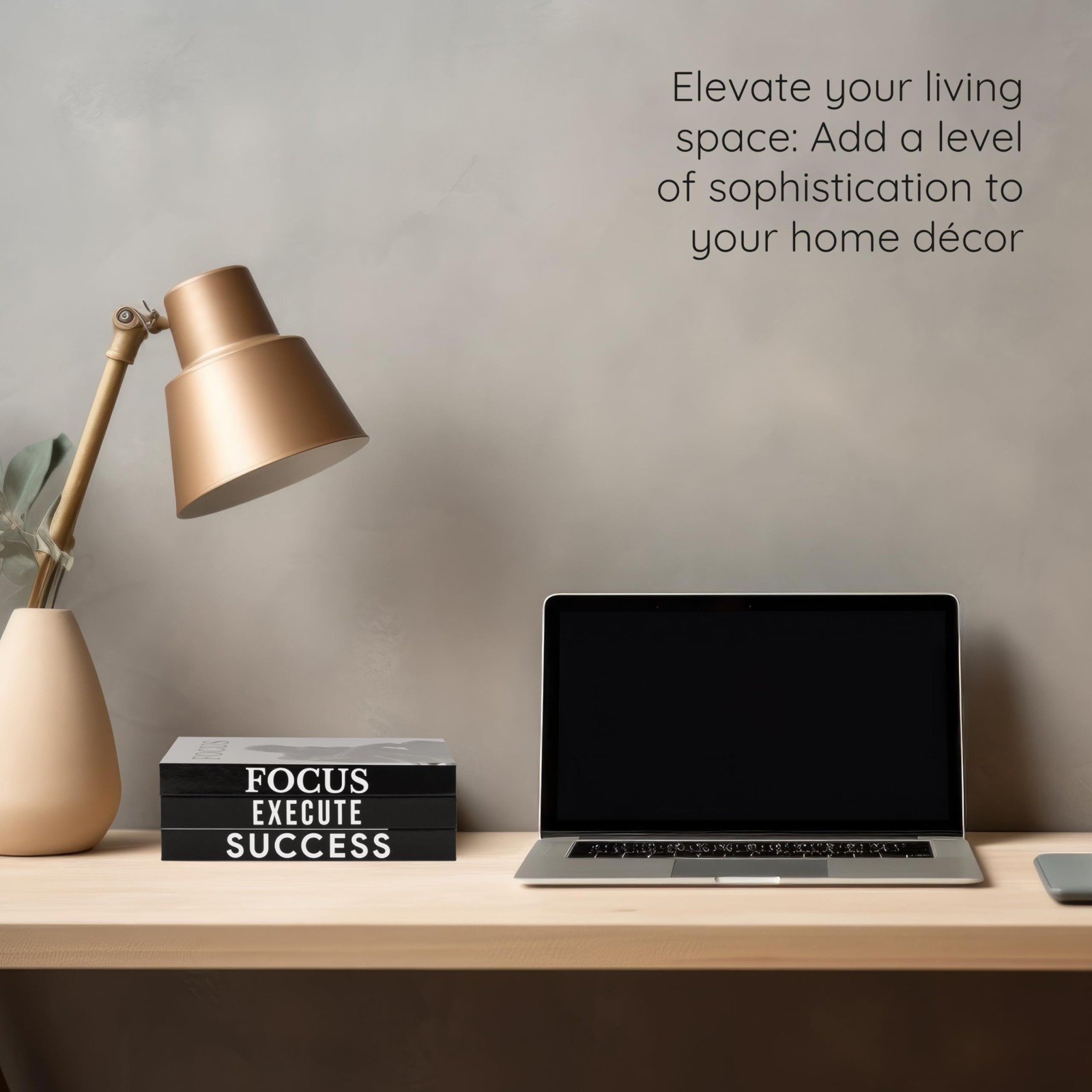 Motivational Desk Décor Set of 3 Faux Books for Modern Home Office Aesthetic She
