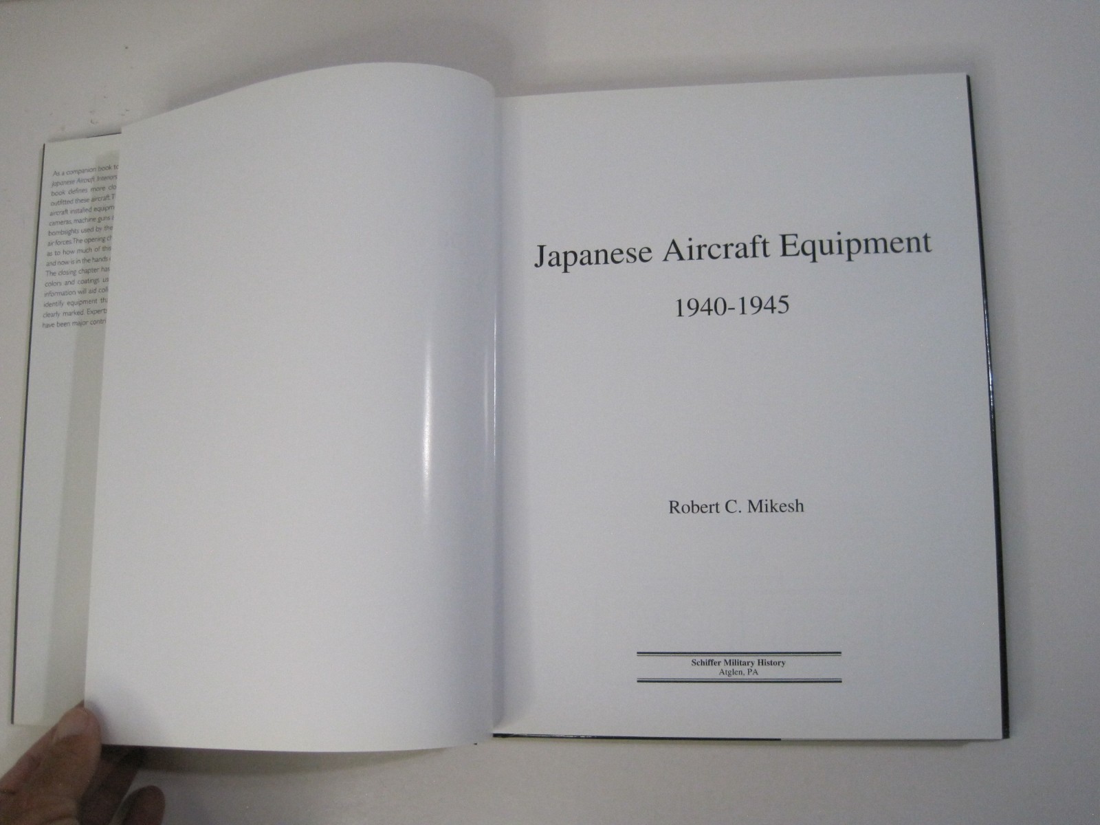 Japanese Aircraft Equipment 1940-1945 Robert C. Mikesh HC 2004 Schiffer Military
