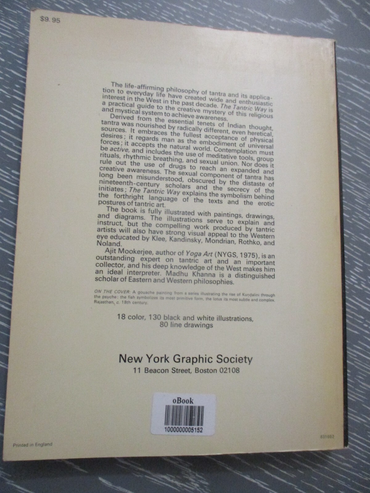The Tantric way, Ajit Mookerjee, paperback, 208 pp,1st English edit., USA, 1977
