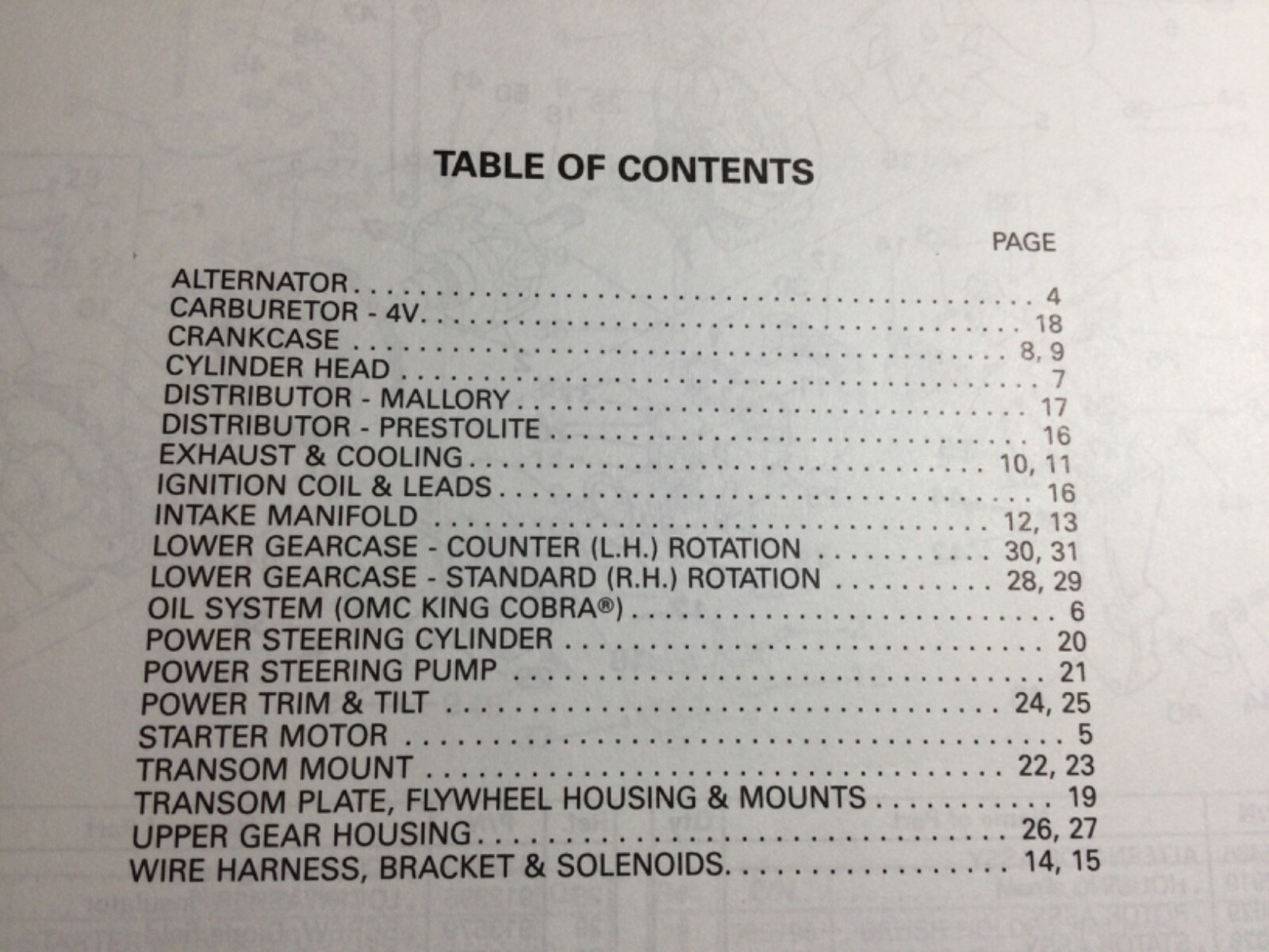 1989 OMC Cobra 5.7L & King Cobra 350 4V V8 Stern Drive Parts Catalog