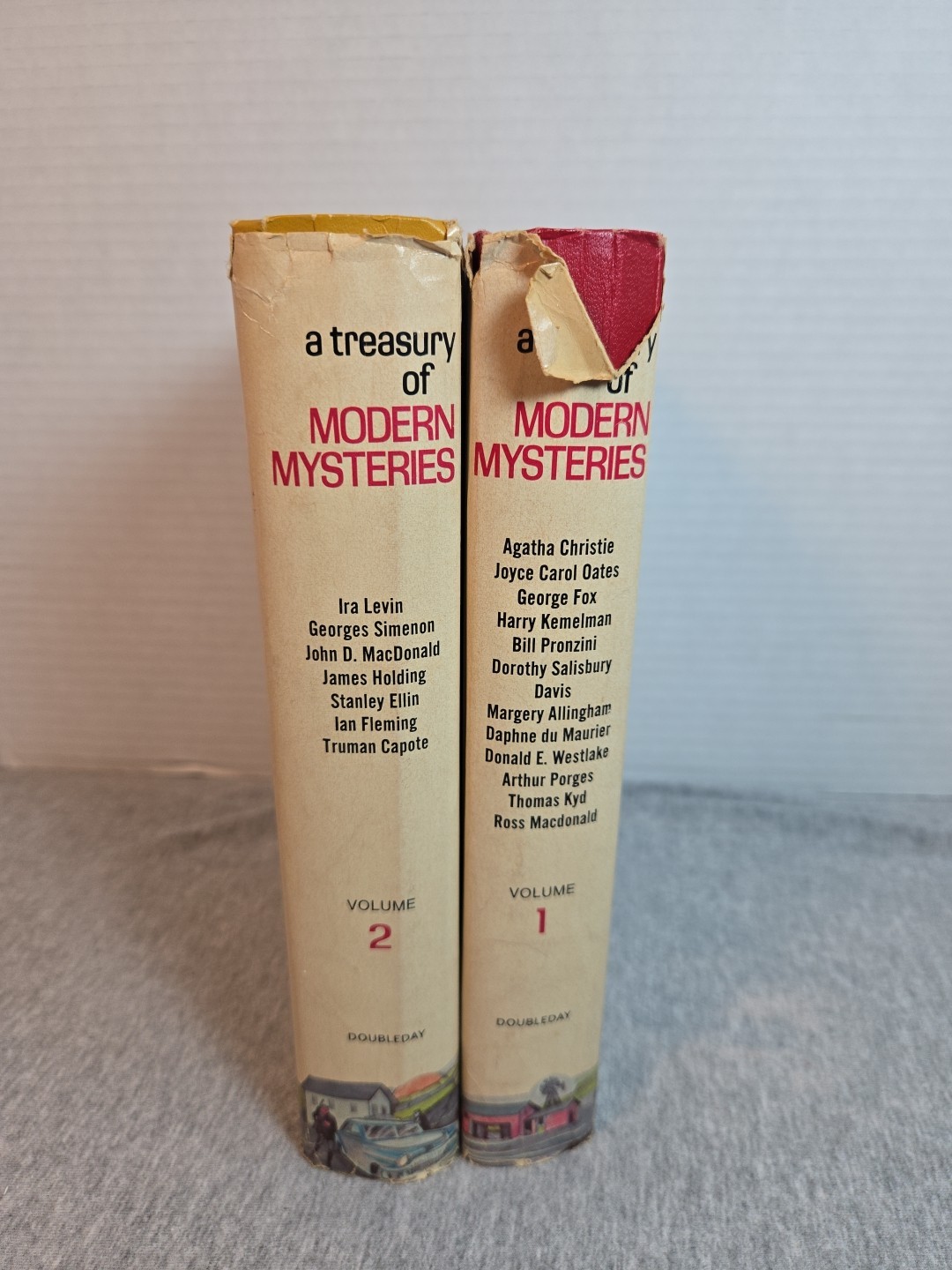 Treasury of Modern Mysteries, Volume 1 & 2 ~ Various Authors, 1973 BCE HCDJ