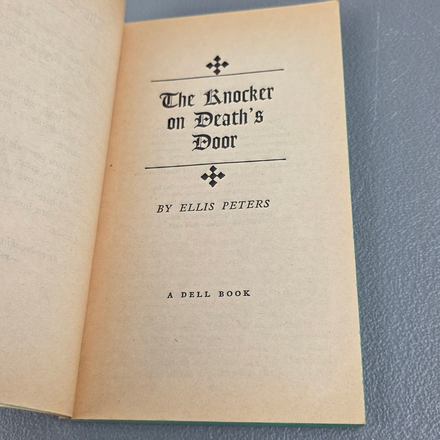 Knocker on Death’s Door Ellis Peters 1972 1st Dell Printing Gothic Mystery Dell