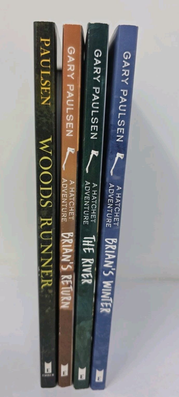 Lot of 4 Gary Paulsen books Hatchet Adventures Brian’s Saga & Woods Ŕunner