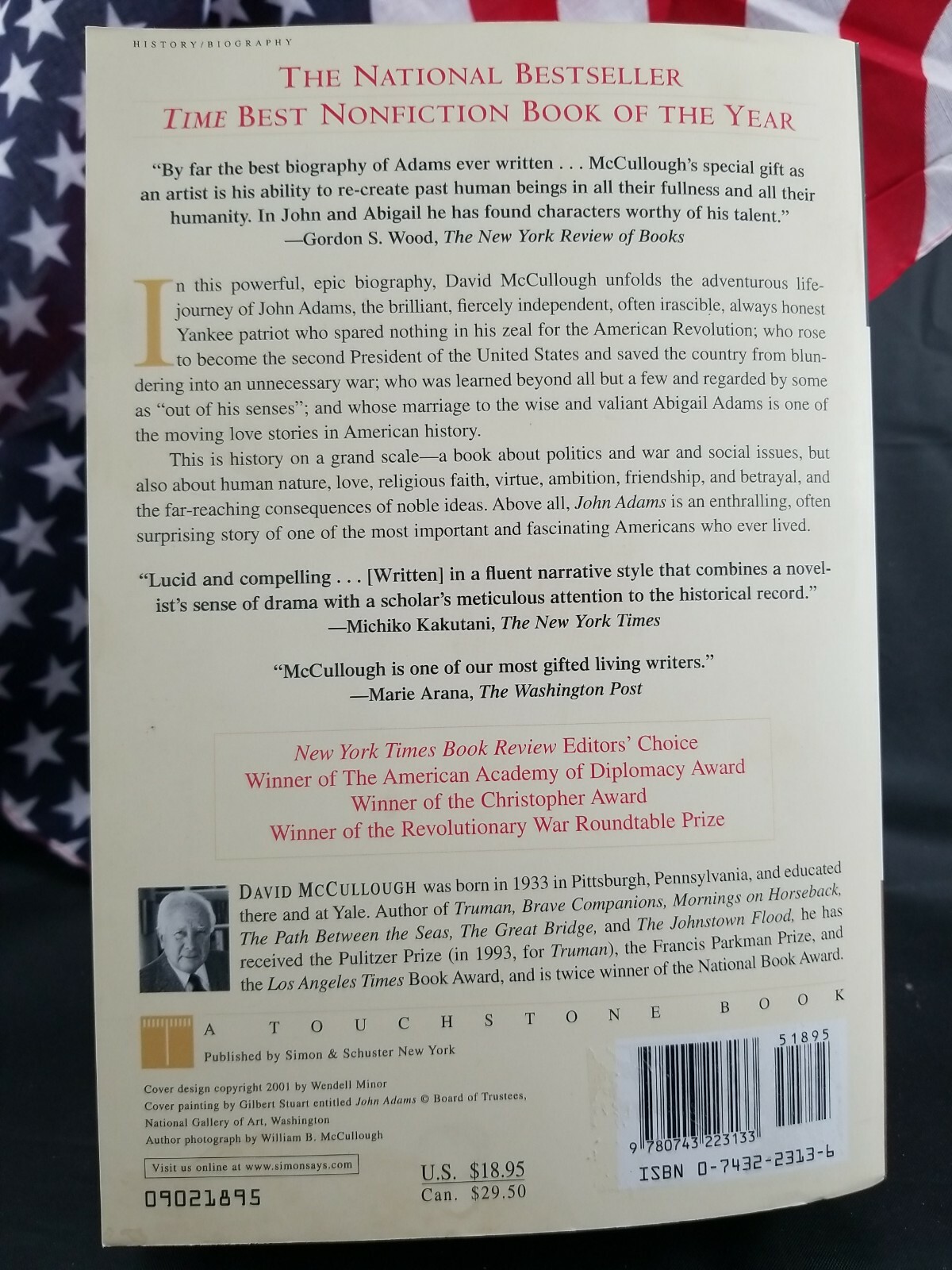 John Adams by David McCullough (2002, Trade Paperback, Reprint) FREE SHIPPING!!!