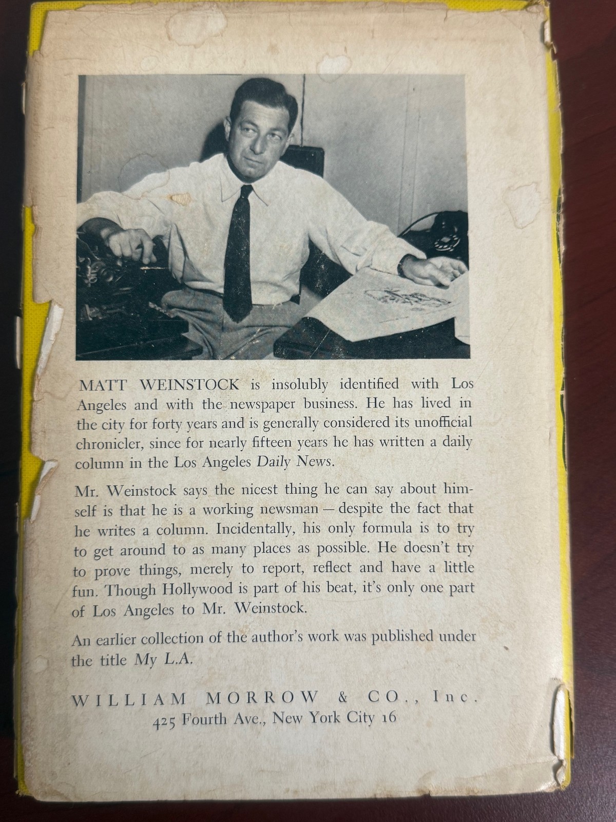 Muscatel at Noon by Matt Weinstock Hardcover with Dust Jacket *SIGNED* 1951