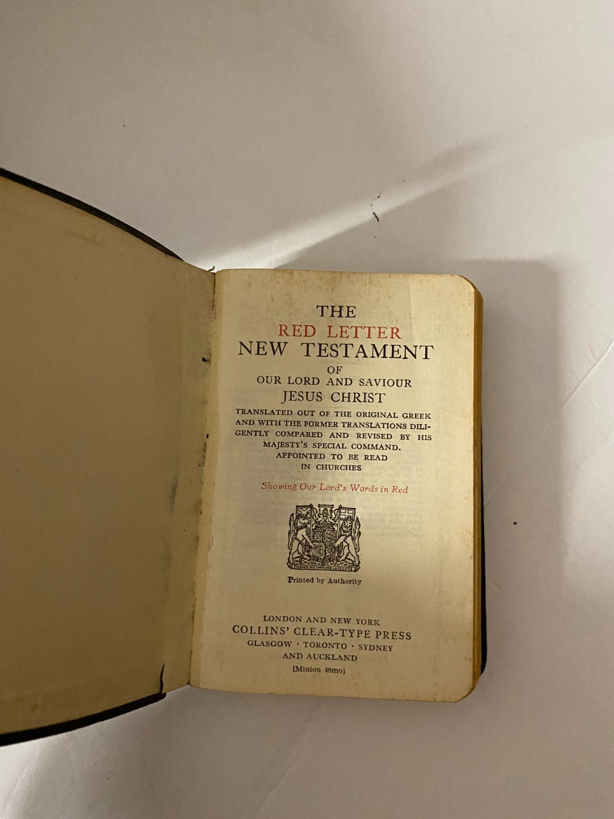 New Testament Red Letter Edition Faux Leather-Bound (4.5″ x 3″) Good condition