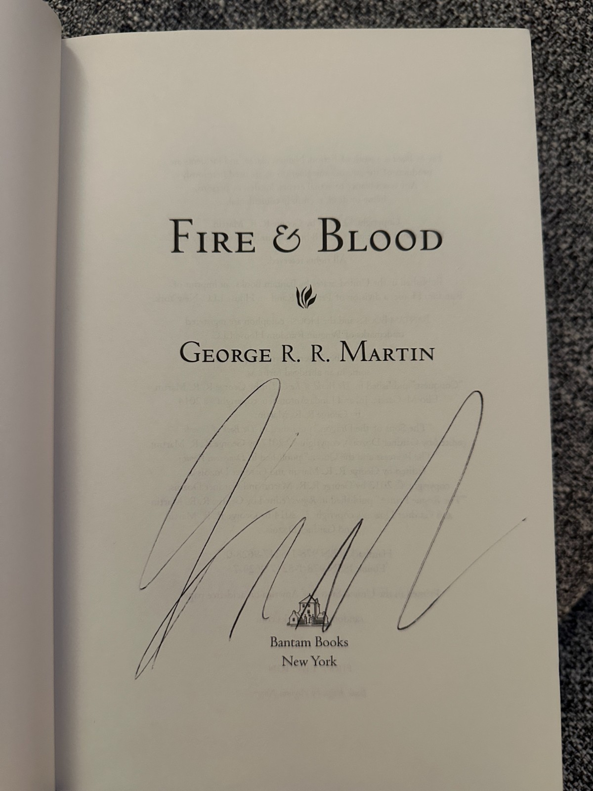 Fire & Blood by George R.R. Martin, Signed, 1st Edition, Hardcover, 2018