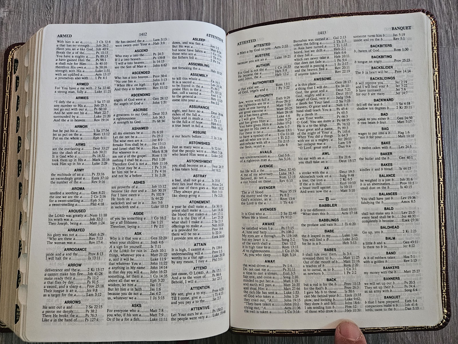 1983 Nelson NKJV Red Letter Bonded Leather Imperial Reference Bible Gilded 745BG