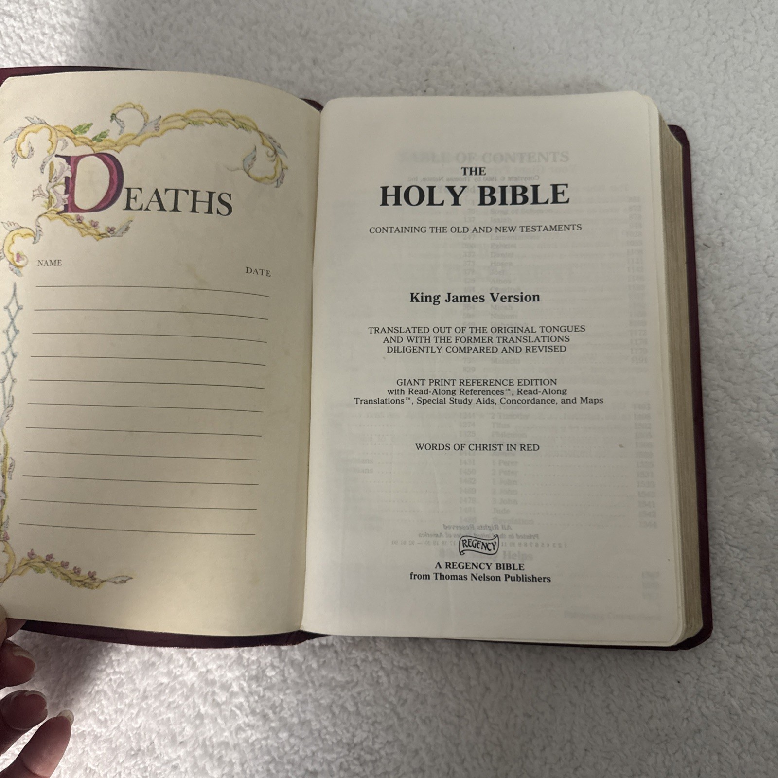 Holy Bible KJV Giant Print Concordance Regency 883CPL Burgundy 1990 Red Letter