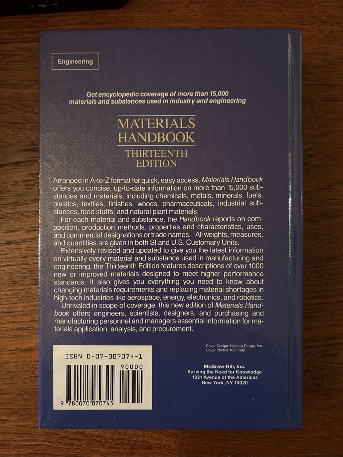 Materials Handbook hardcover George Brady Henry Clauser 13th Ed Engineering