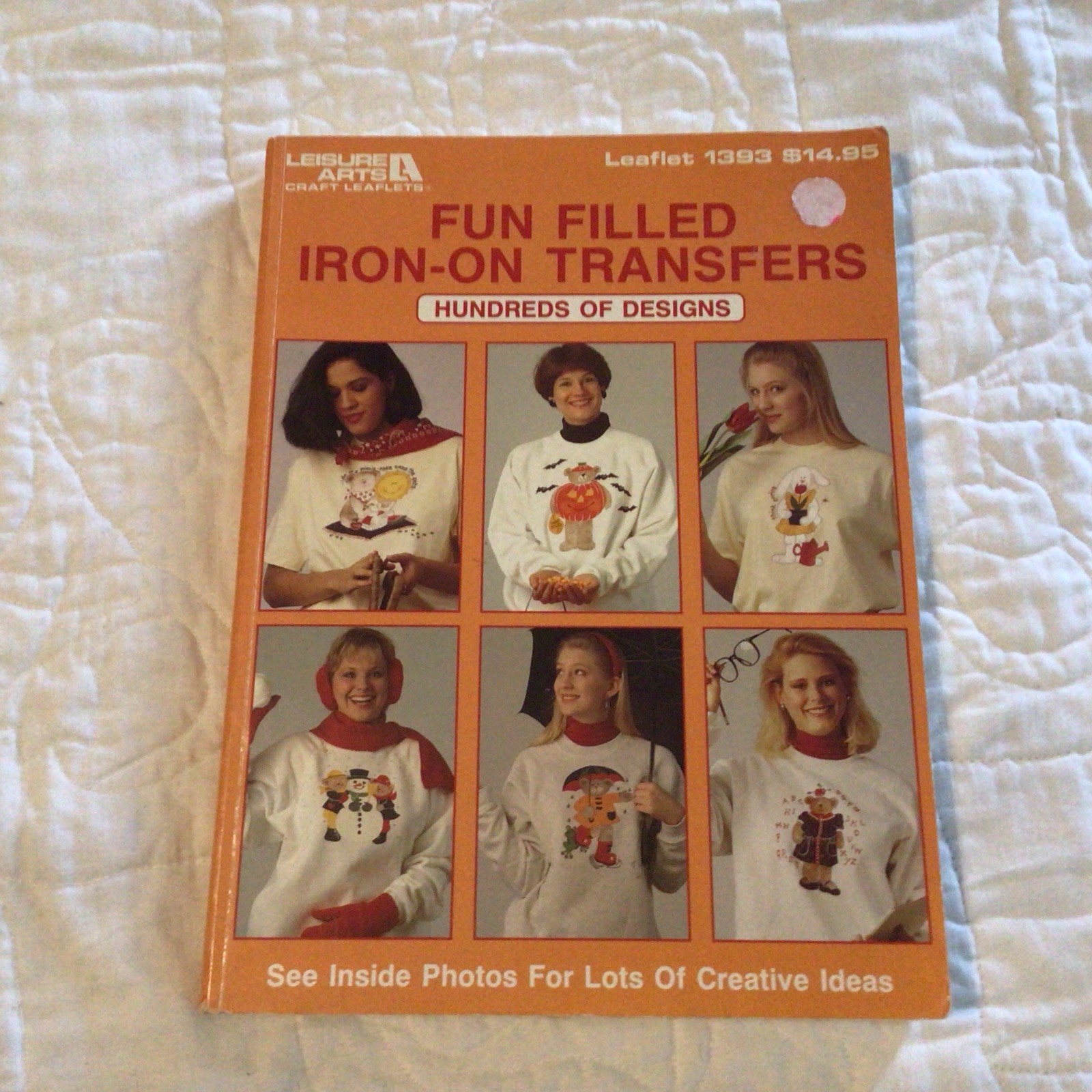 Leisure Arts Iron-On Transfers Fun-Filled Hundreds of Designs Book 1992 Preowned