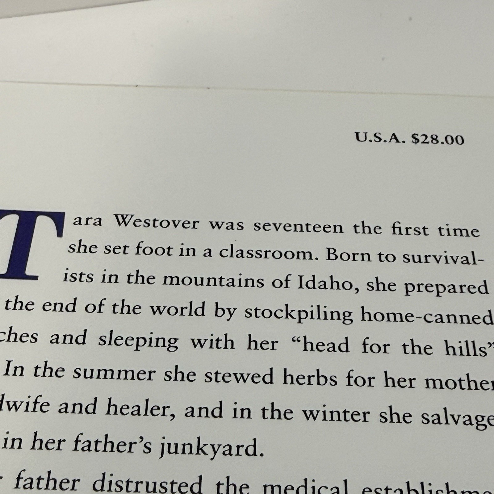 Tara Westover EDUCATED a Memoir 1st Edition 1st Print HCDJ