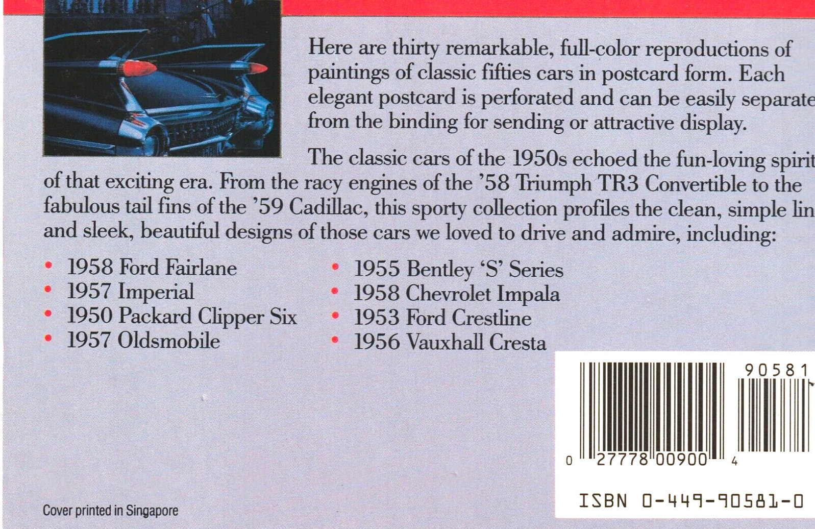 Classic Fifties Cars: A Book of 30 Oversized Postcards by Pavilion Books (1991)