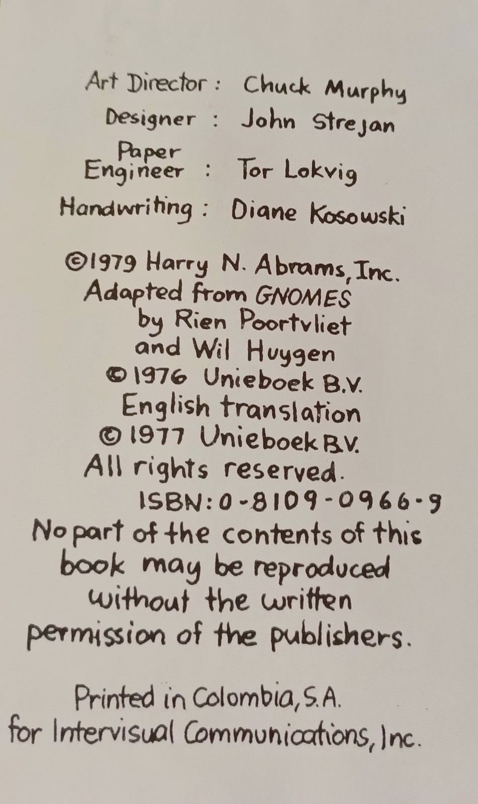 The Pop-Up Book of Gnomes ©1979 Vintage Abrams English Translation Cottagecore