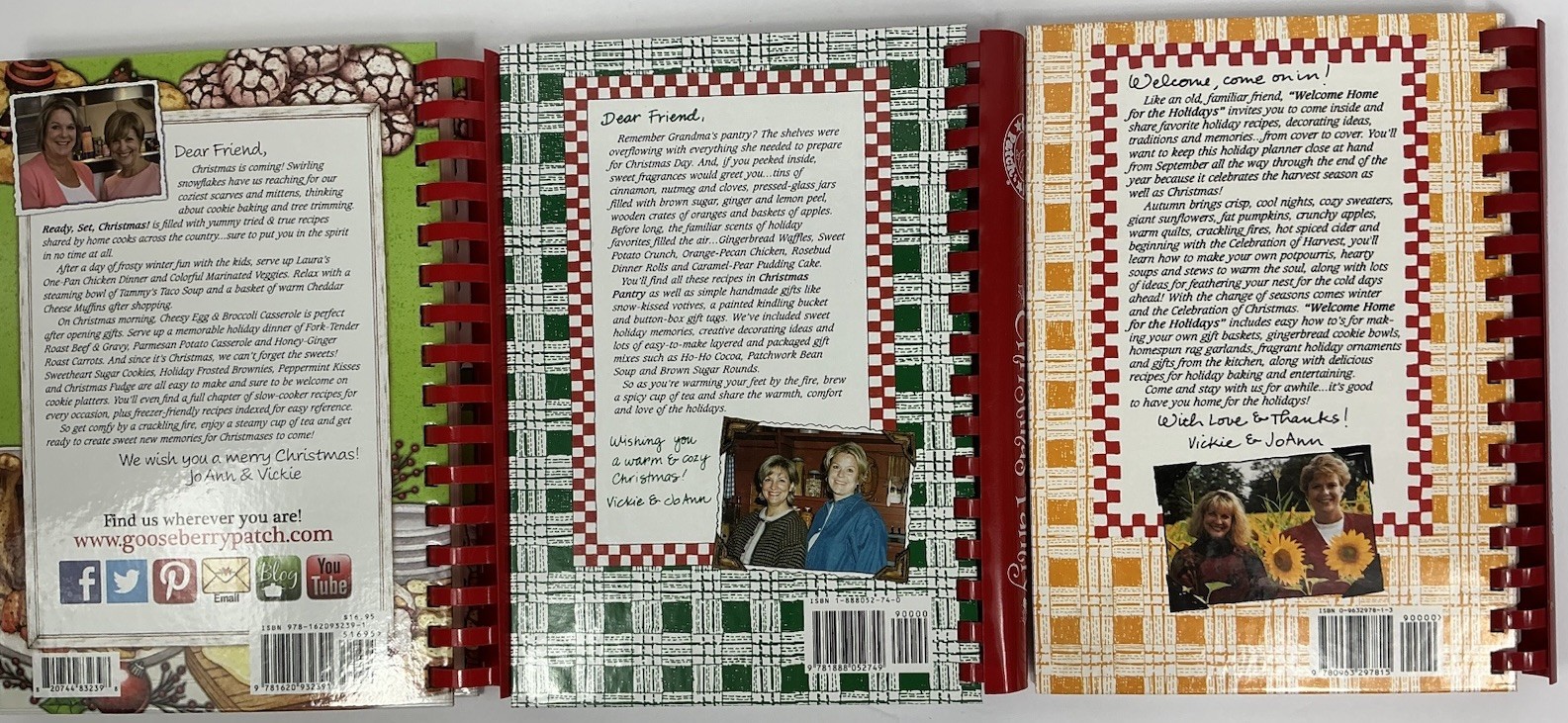Goose Berry Patch Christmas Holidays Cookbooks Lot Of 5 Spiral Bound