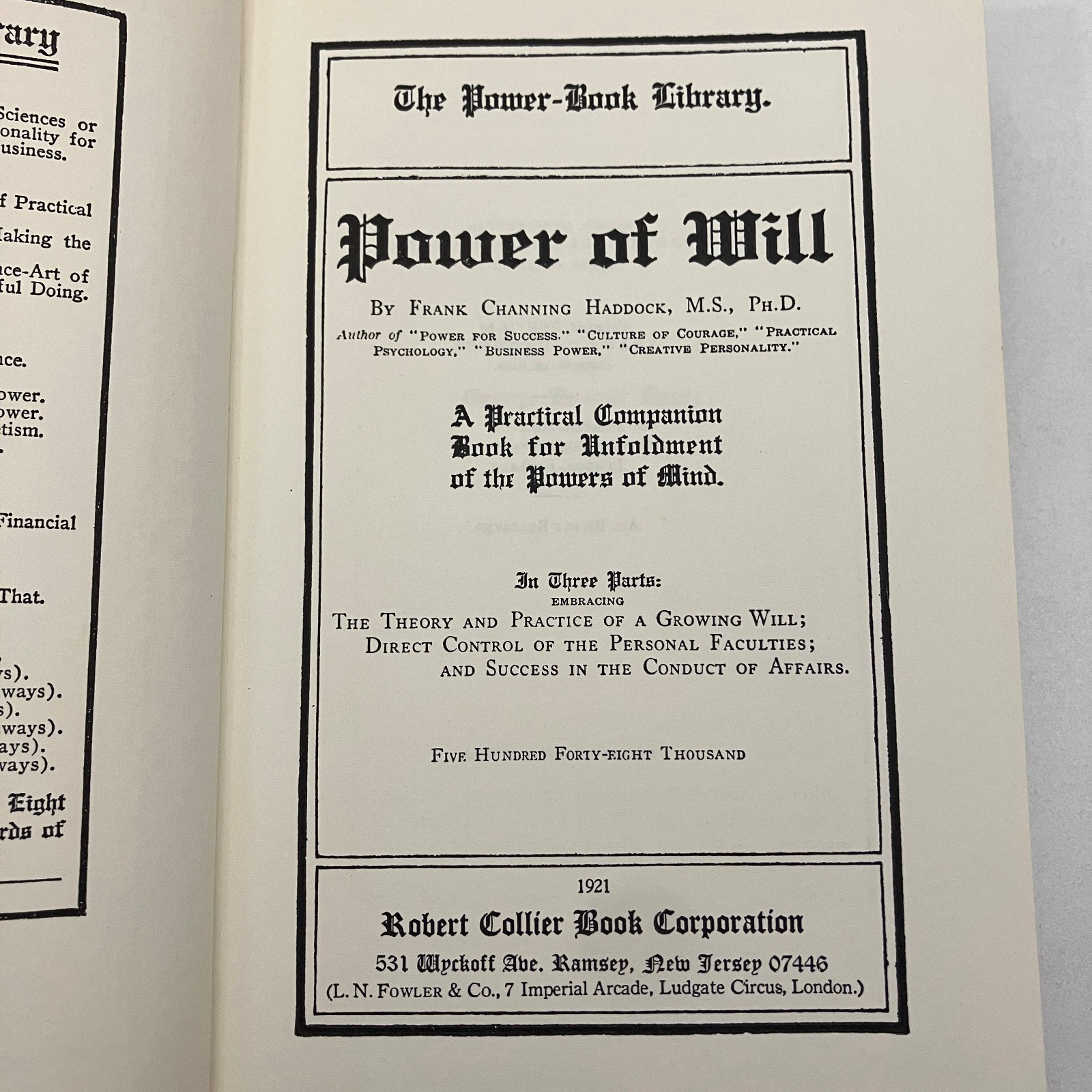 Power of Will Frank Channing Haddock 1976 Vintage HC Robert Collier Business