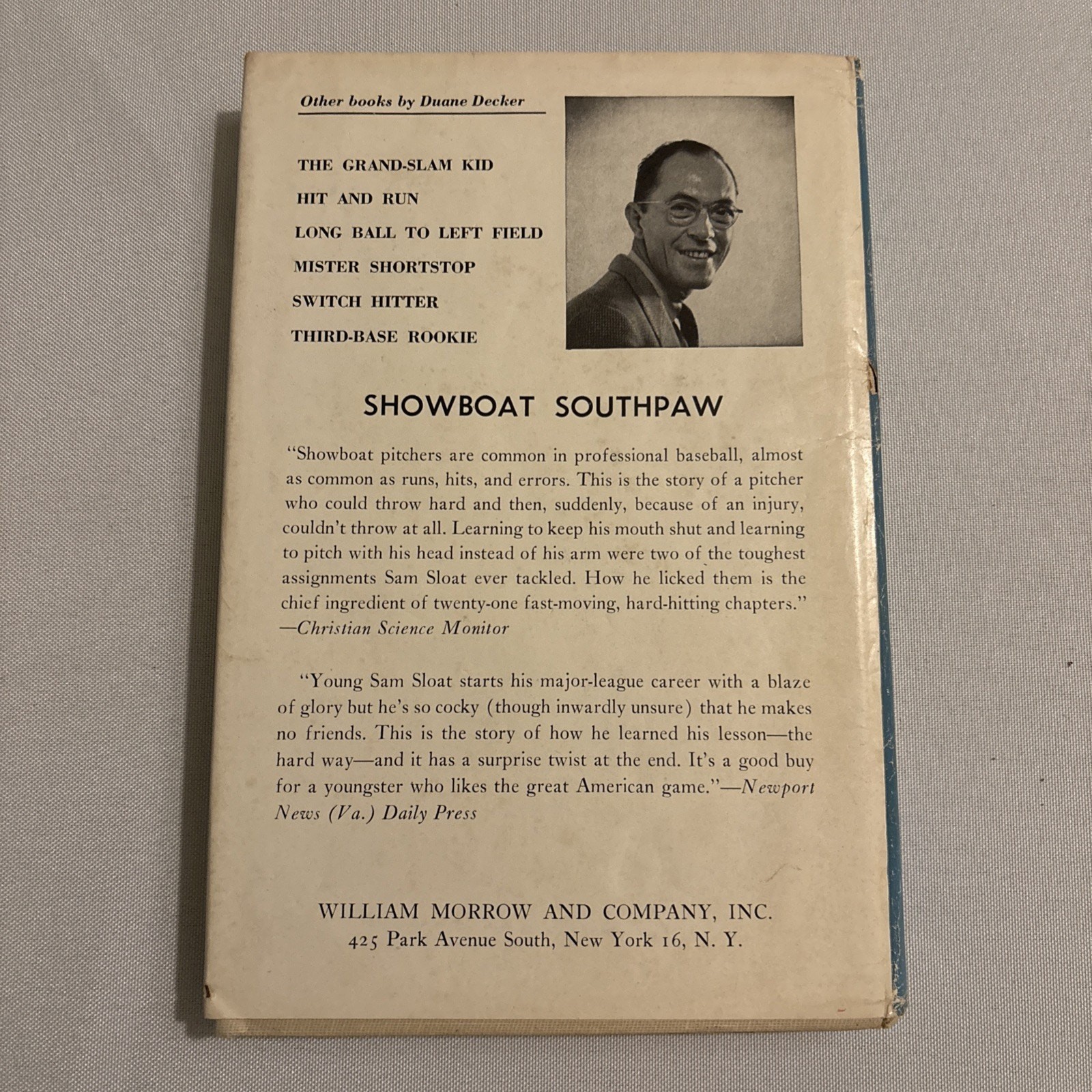 „Fast Man On A Pivot“ By Duane Decker Published By William Morrow (HC 1968) RARE