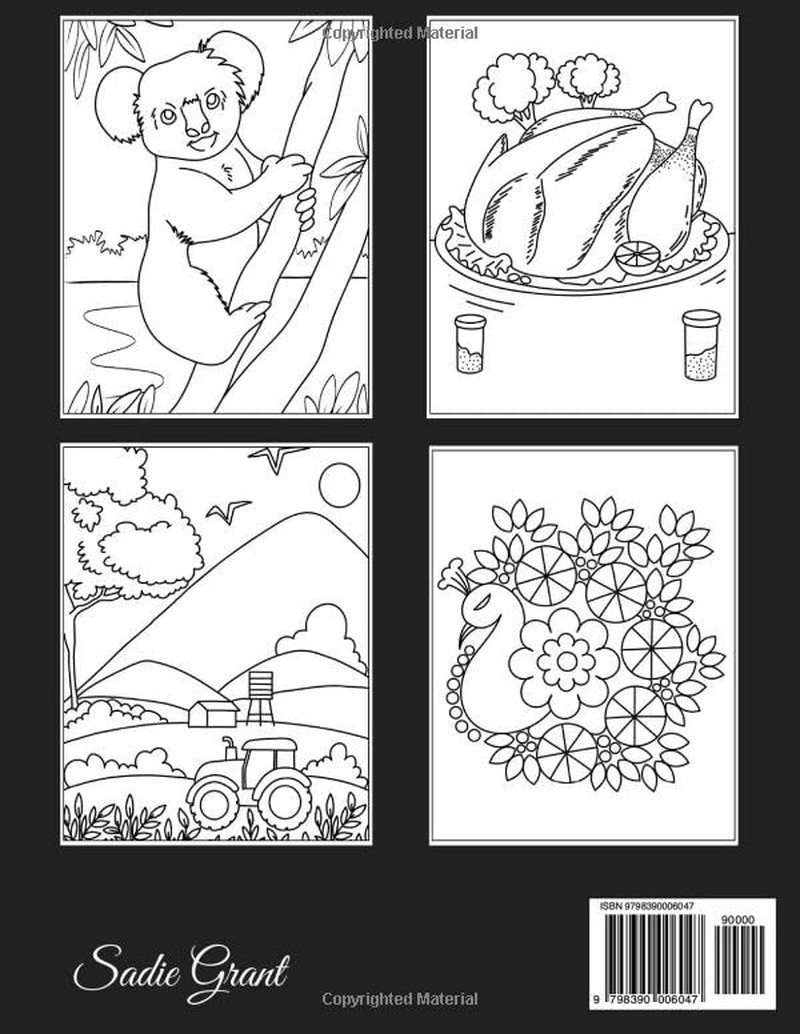 Easy Large Print Coloring Book for Adults and Seniors – 8.5 Inches X 11 Inches: