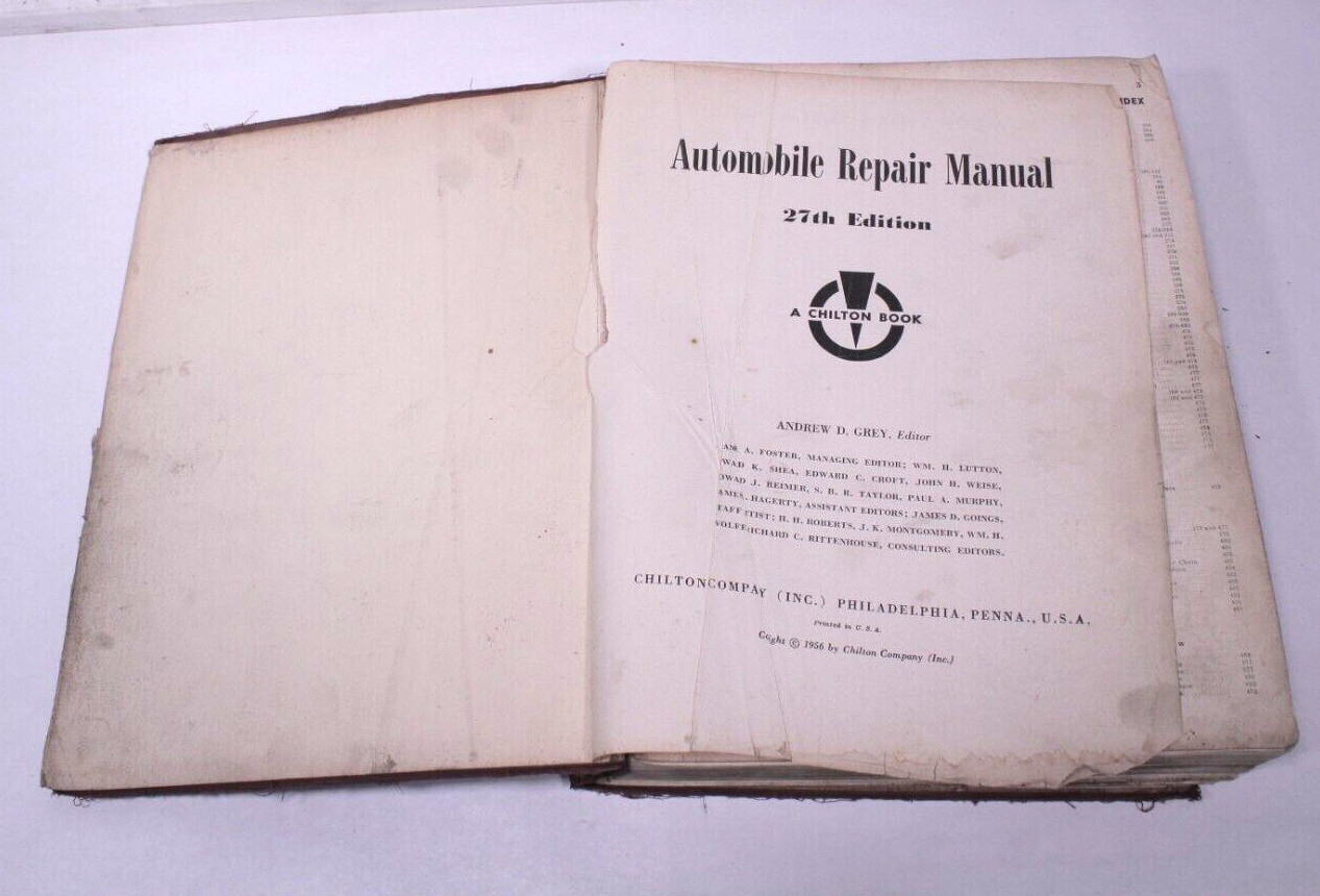 Chilton Automobile Repair Manual 27th Edition Domestic Cars 1946 thru 1956 MN579