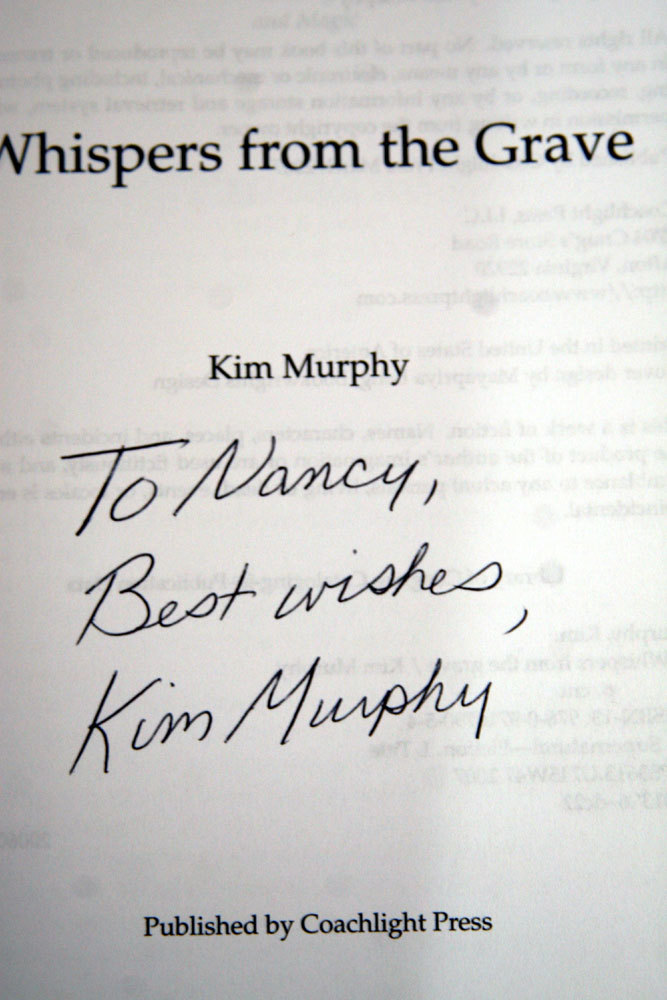 Whispers from the Grave by Kim Murphy SIGNED 2007 Paperback Supernatural Fiction