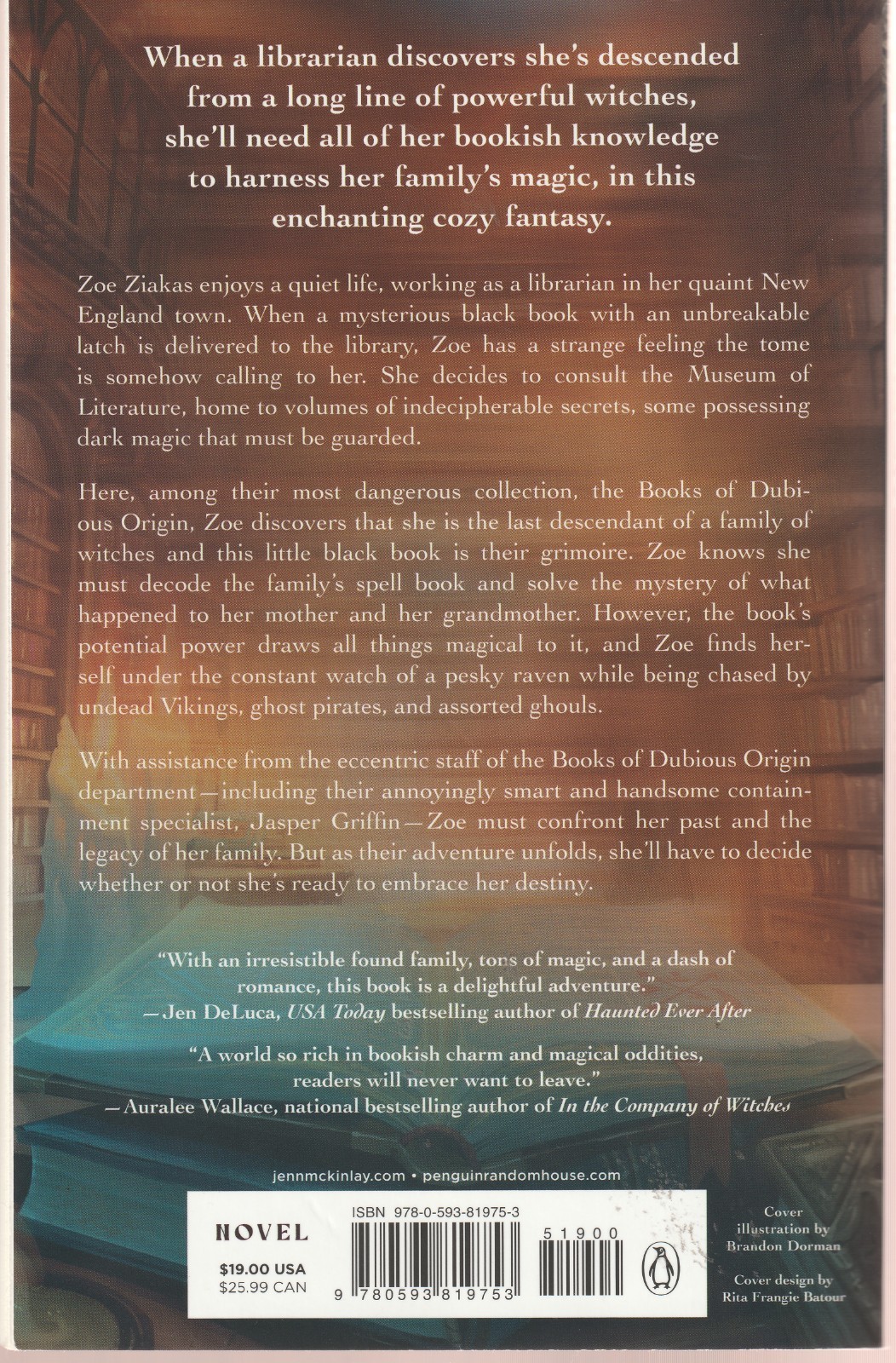 WITCHES OF DUBIOUS ORIGIN/A Novel/by Jenn McKinlay /Trade Paperback 2025