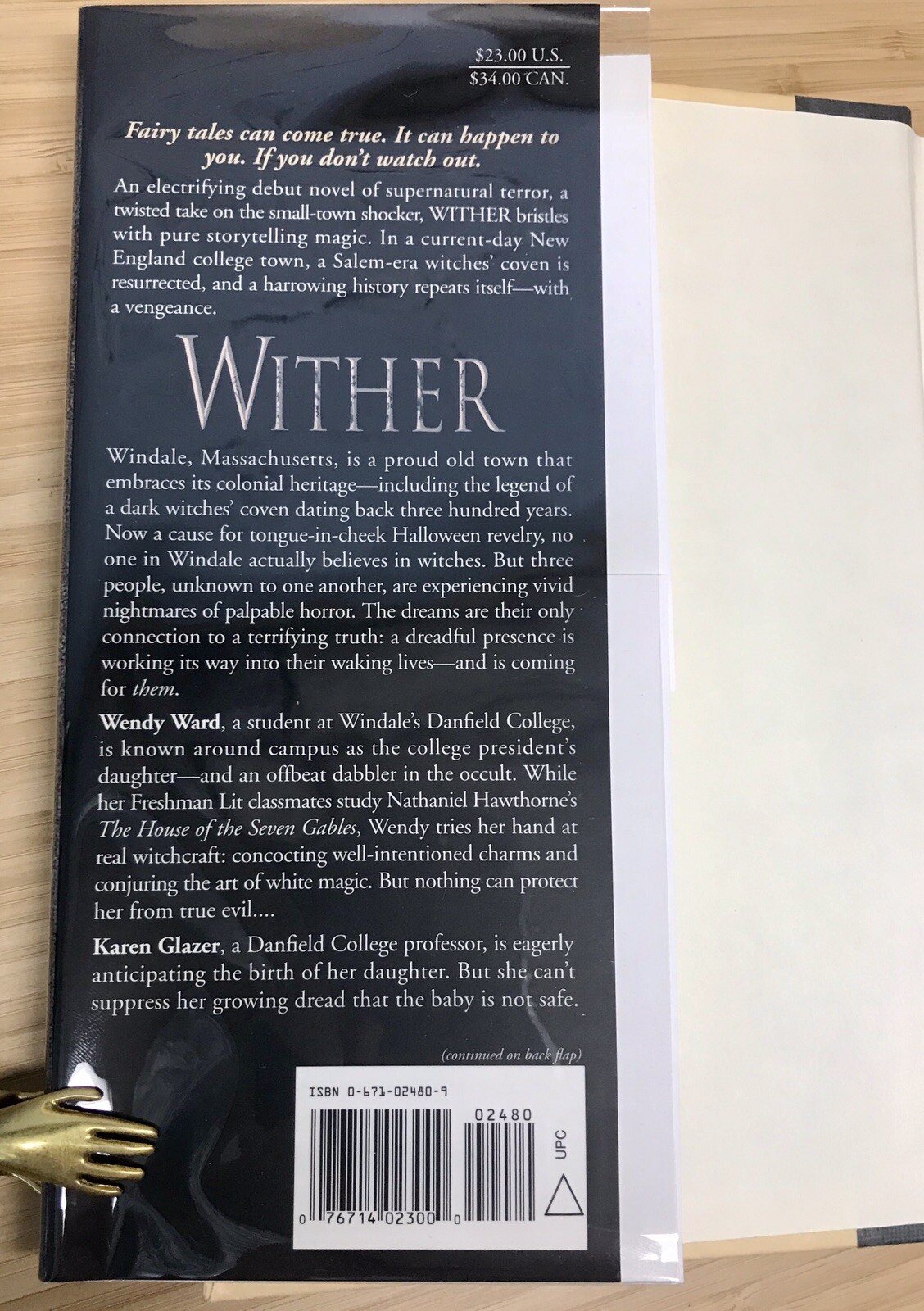 **Signed** 1st ed 1st Printing~Wither by J. G. Passarella~HARDCOVER~SCARY