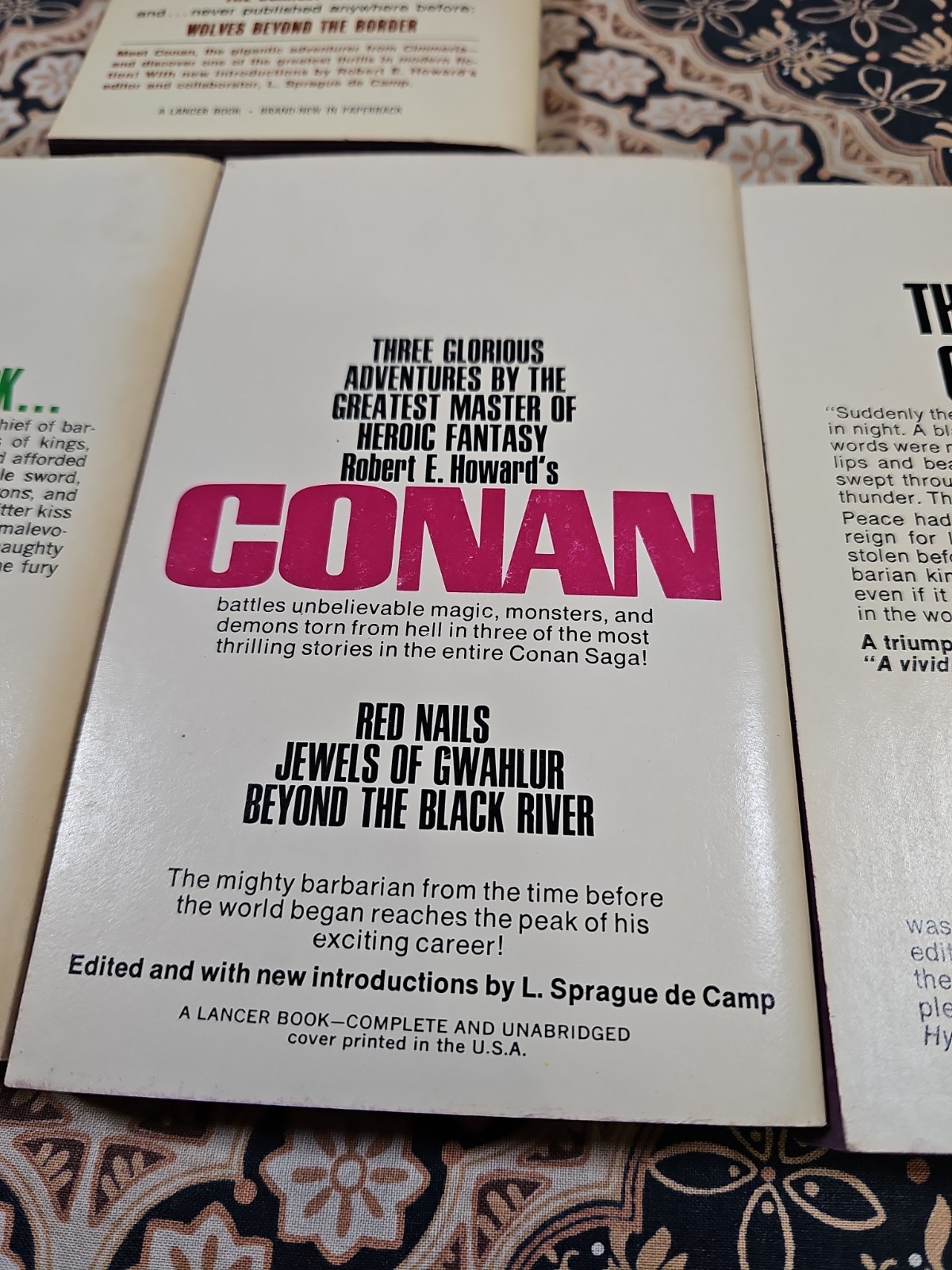 LOT of 5 VTG CONAN Lancer PB BOOK Robert Howard & L. Sprague de Camp 1960s ~NM~