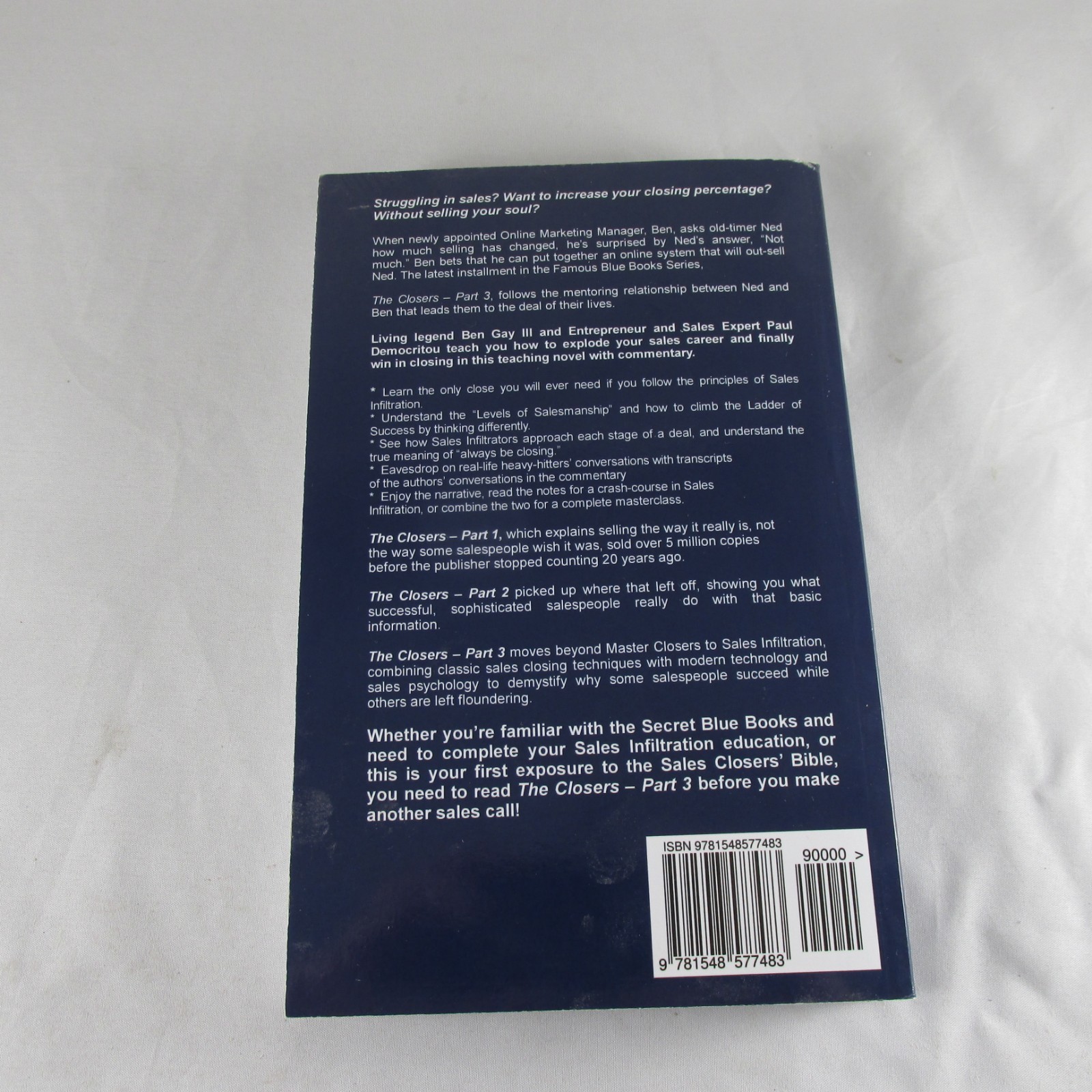 The Closers Part 3 Book Become a Sales Infiltrator Ben Gay III Paul Democrotou