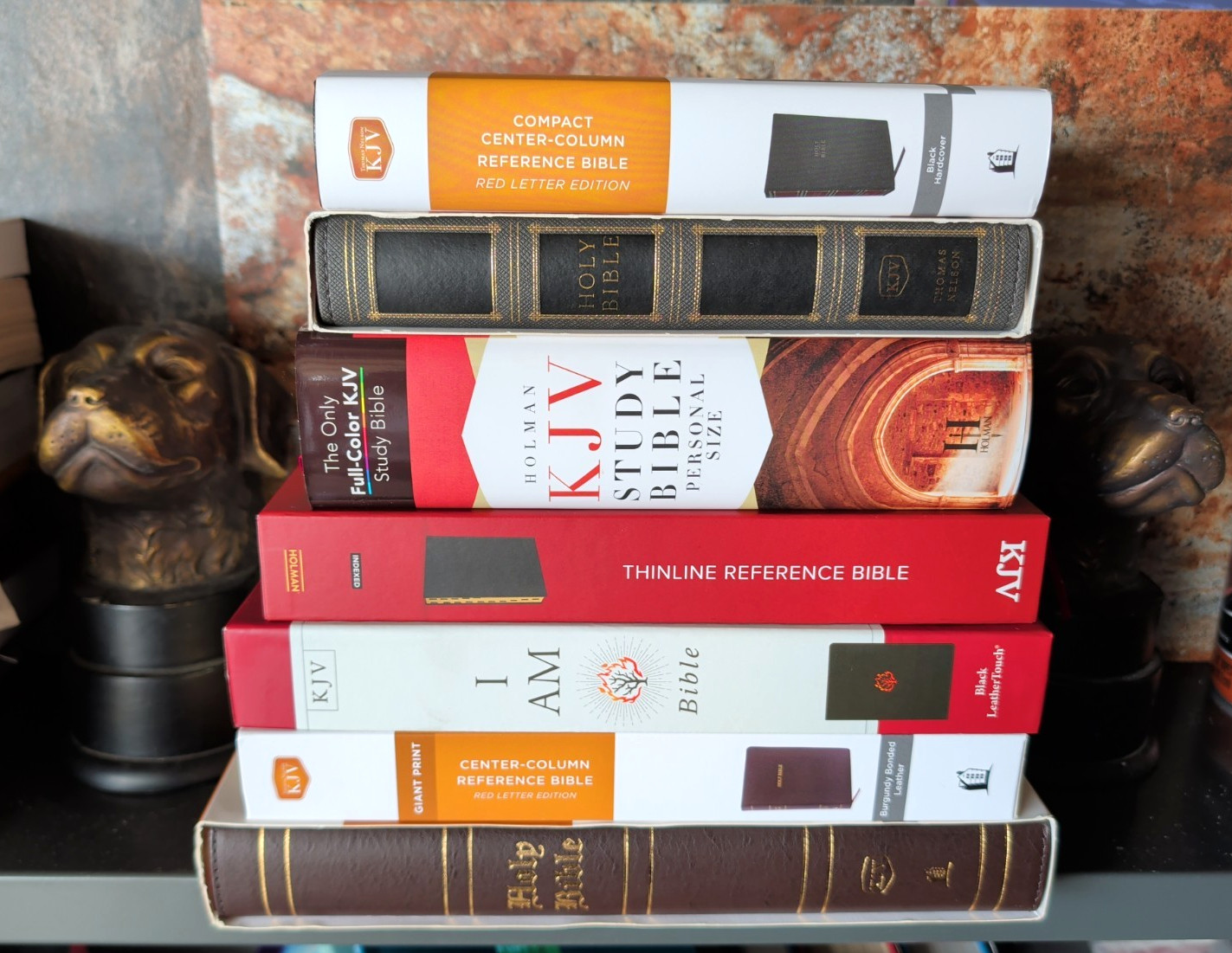 UNUSED GIFTABLE KJV BIBLE LOT J1: Giant Print/Study/Compact/I AM/Genuine Leather