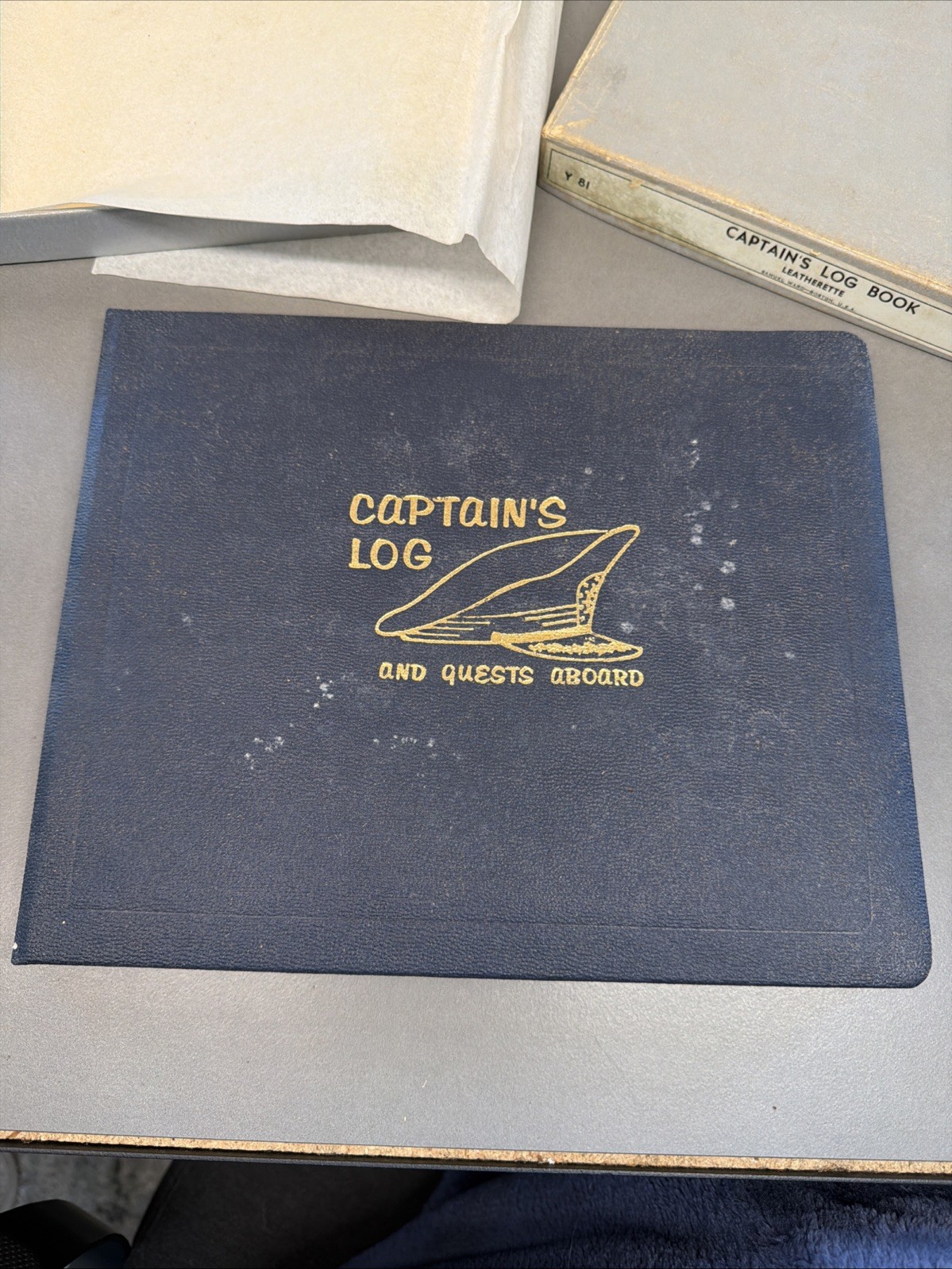 Vtg Yacht Log Book Boating Captains Log Guest Book Leatherette Samuel Ward Bt28