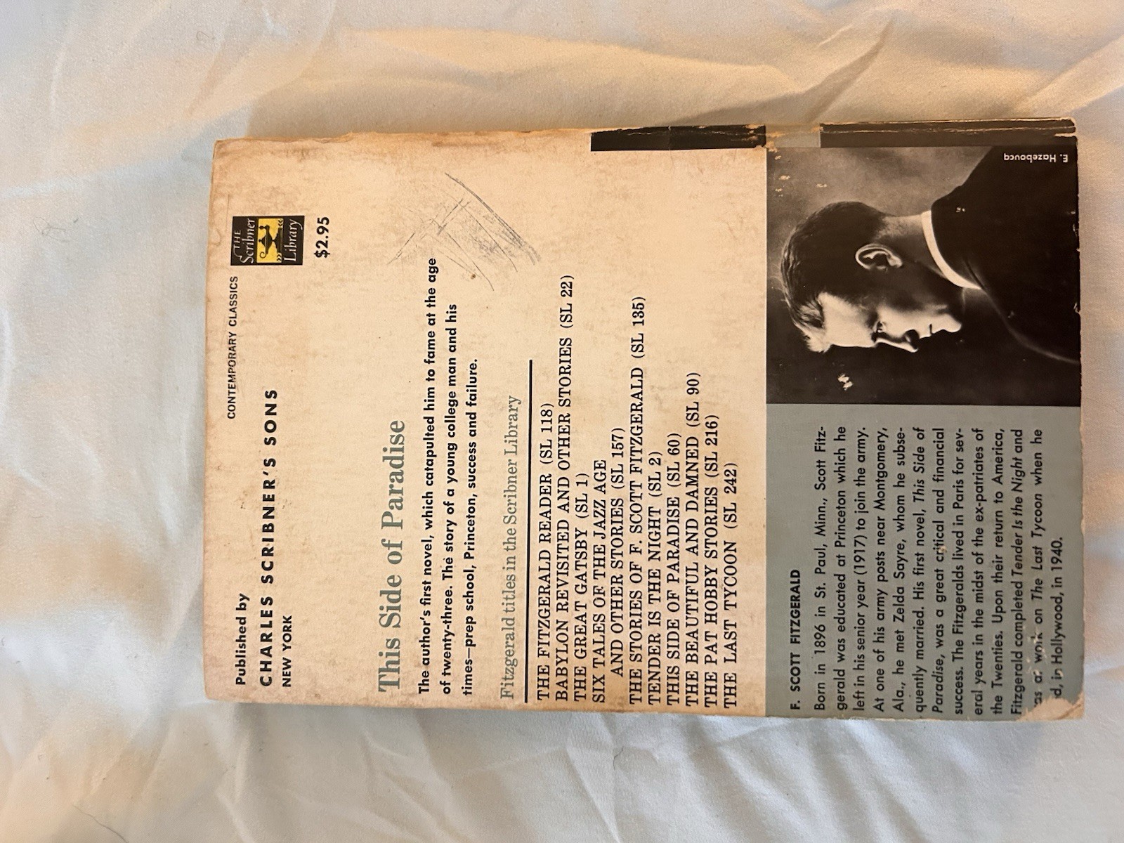 This Side of Paradise by F. Scott Fitzgerald Scribner Library PB English Fiction