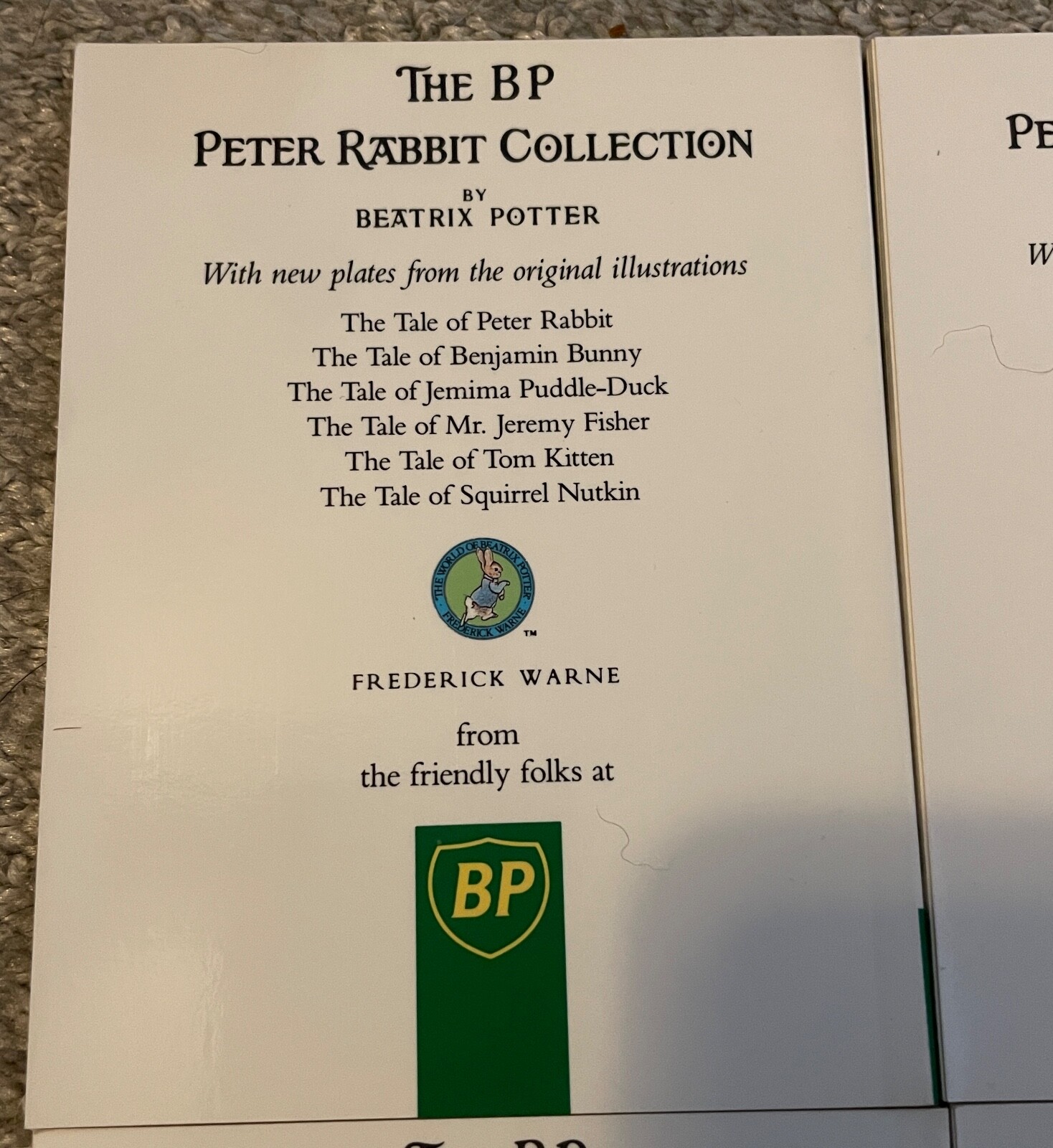 BP Gas Advertising Beatrix Potter Peter Rabbit Book Library Collection Box Set