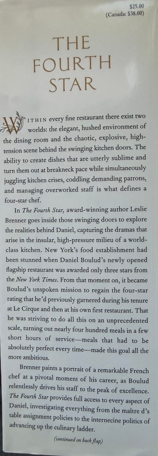 The Fourth Star Inside Daniel Boulud’s Restaurant Leslie Brenner First