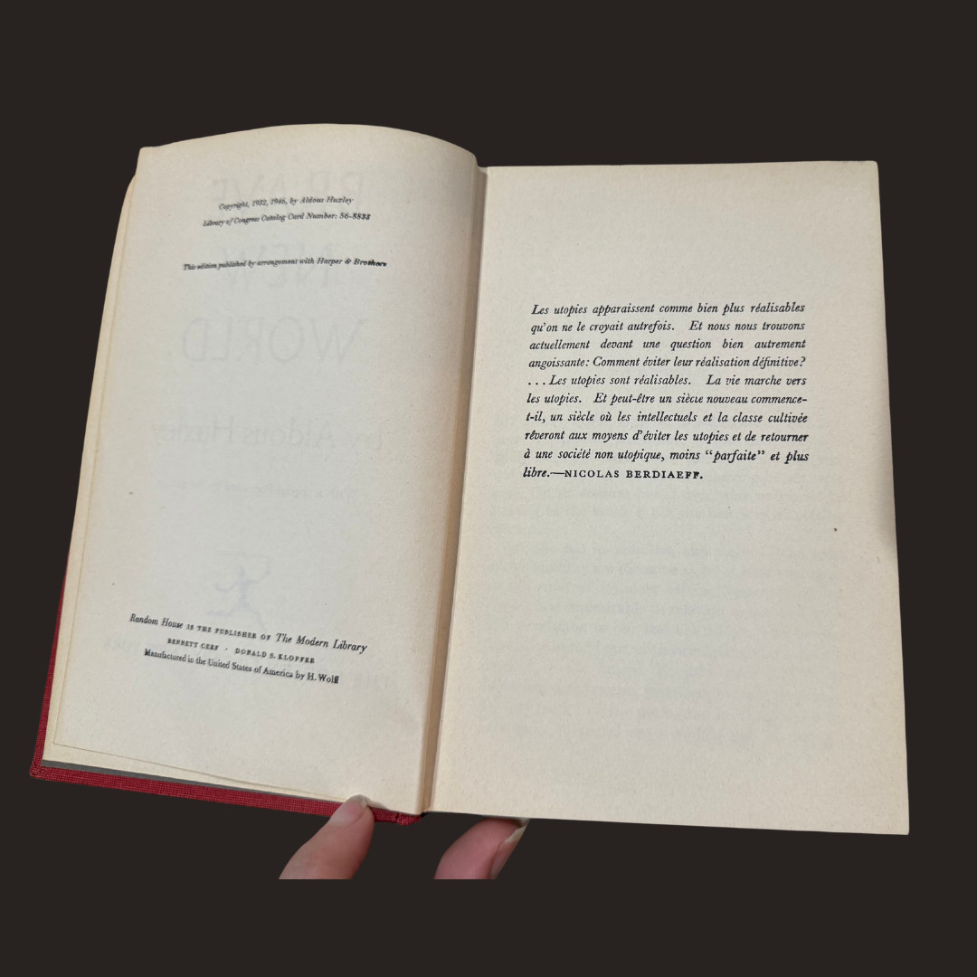 Brave New World by Aldous Huxley (1932, HardCover, Modern Library)