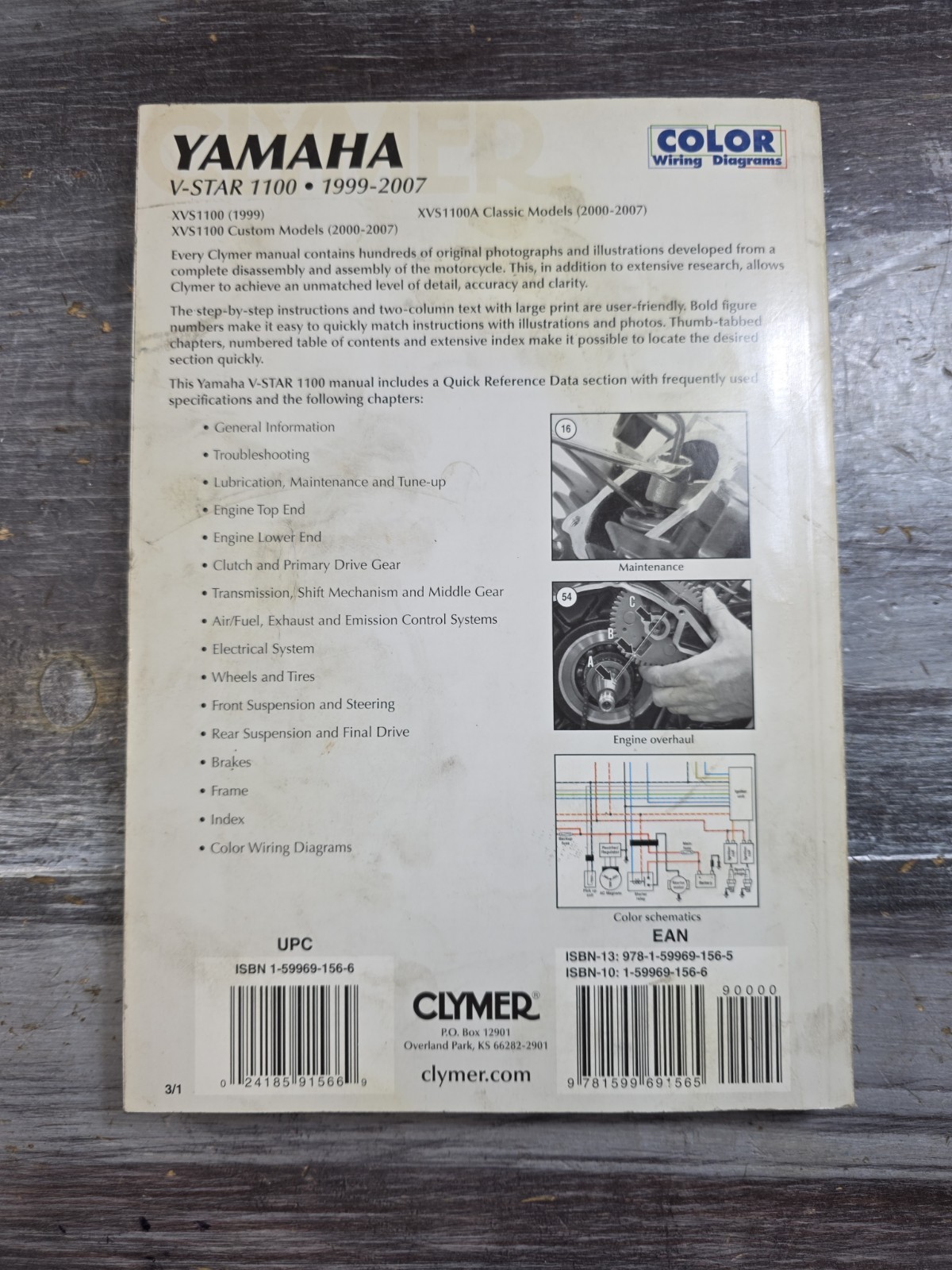 Clymer Service Repair Maintenance Manual M281-3 Yamaha V-Star 1100 1999-2007