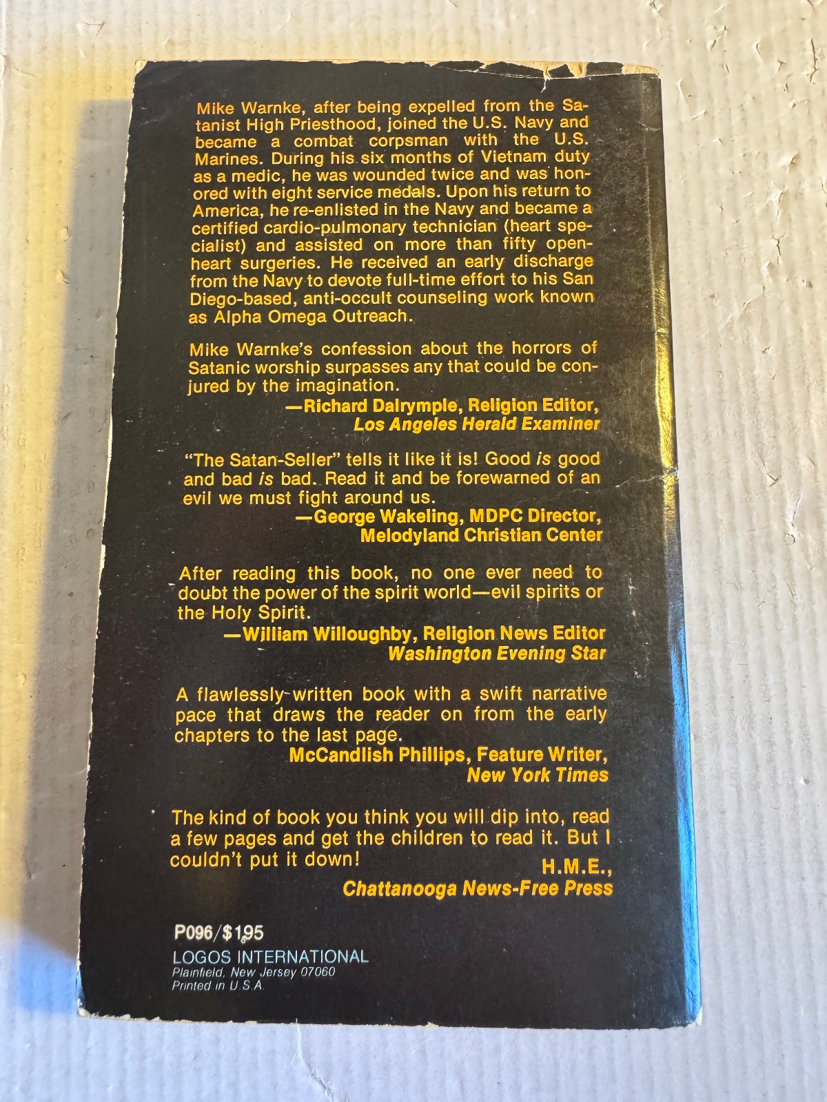Satan Seller Mike Warnke 1972 Logos International Vintage Paperback Occult