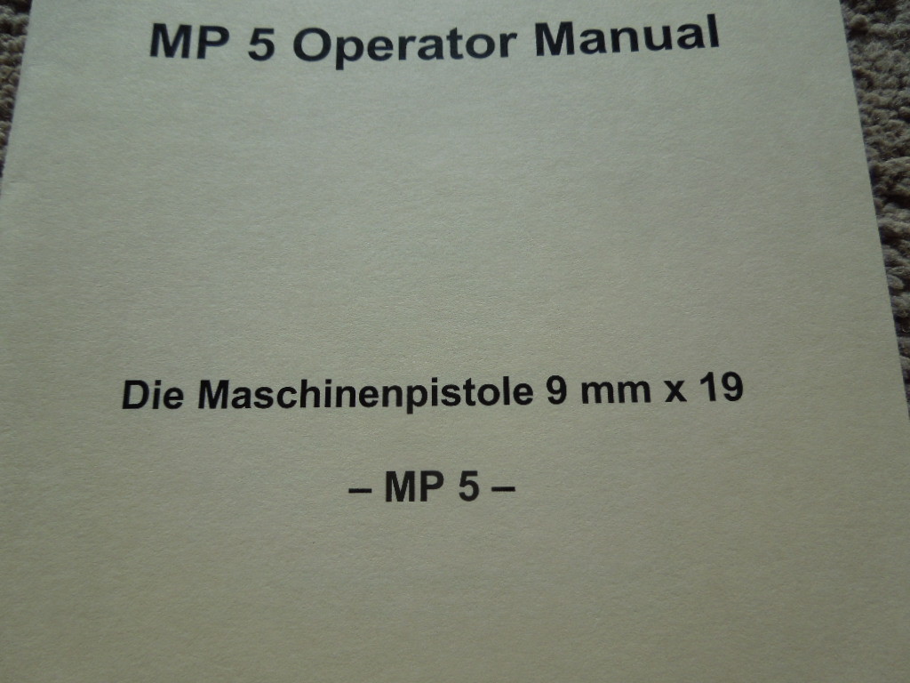 MP-5 German Bundeswehr 9mm Operators Manual English Translation 36 Pages