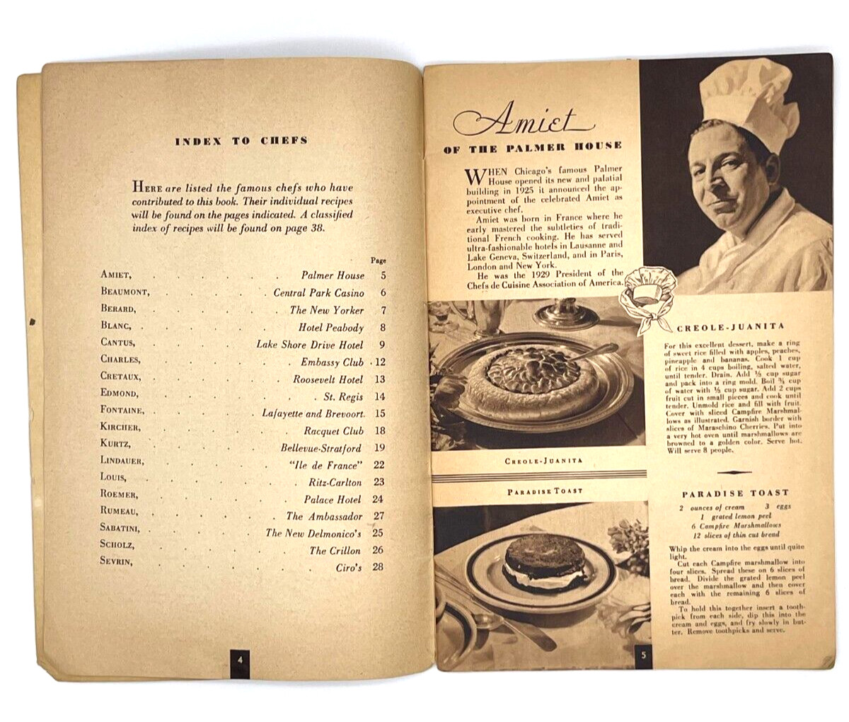 How Famous Chefs Use Marshmallows Recipes Cookbook Vintage 1930-39 pages