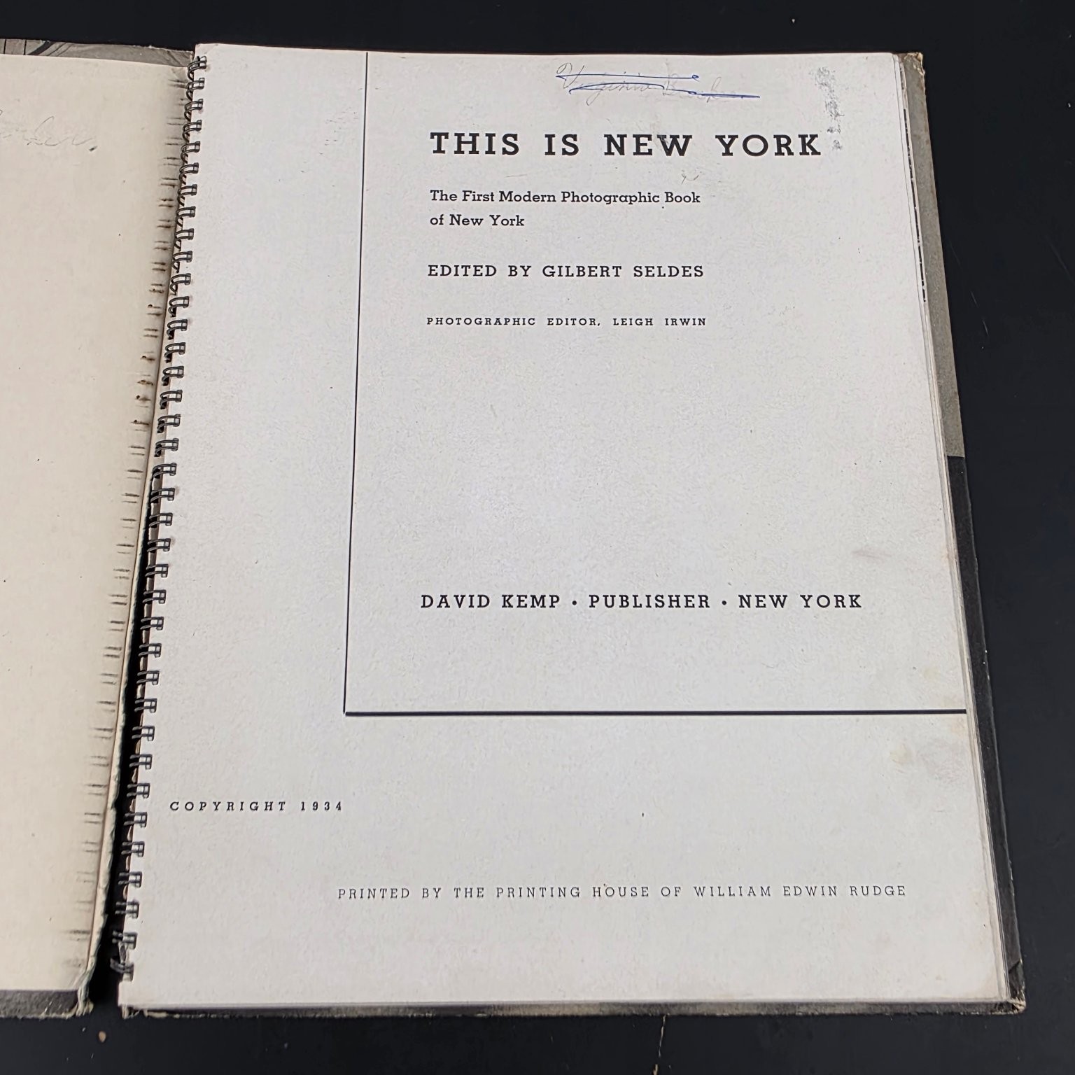 This is New York Seldes 1934 First Modern Photographic Book David Kemp