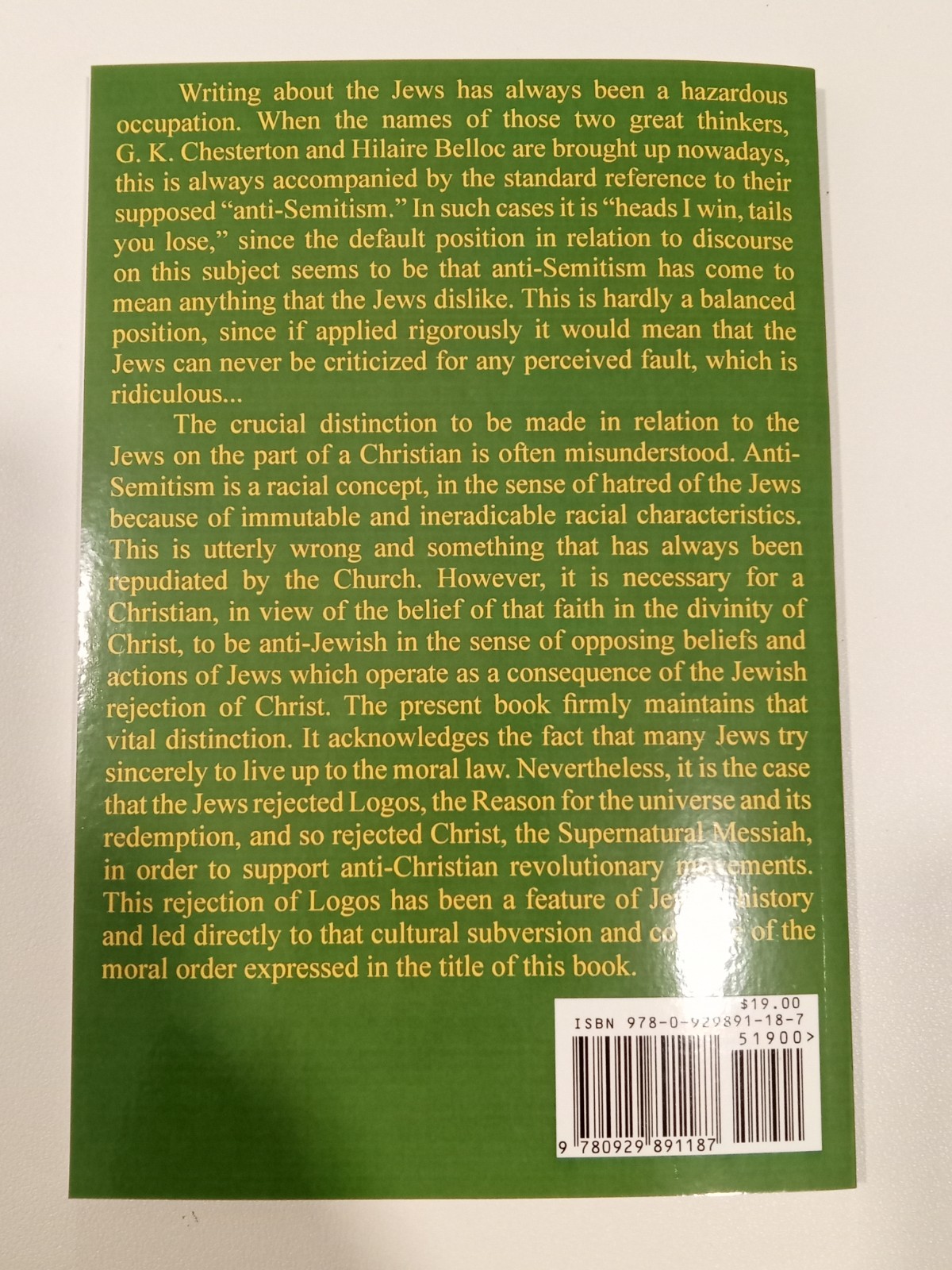 Jews and Moral Subversion by Michael Jones PB