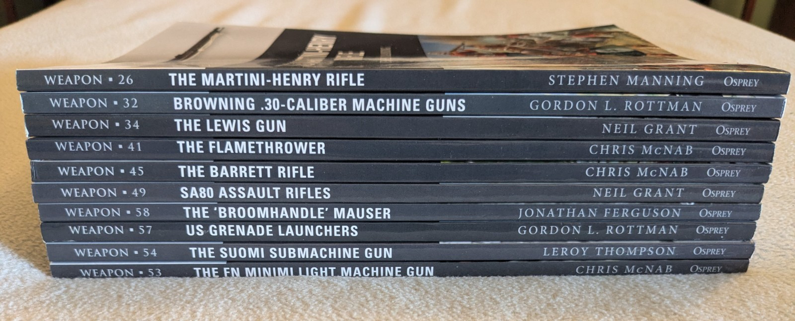 Lot of 10 Osprey WEAPONS series Illustrated Military history book 26-58