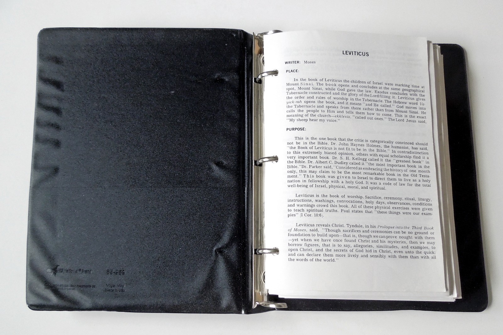 J. Vernon McGee’s Notes on the Holy Bible (partially complete, w/binder)