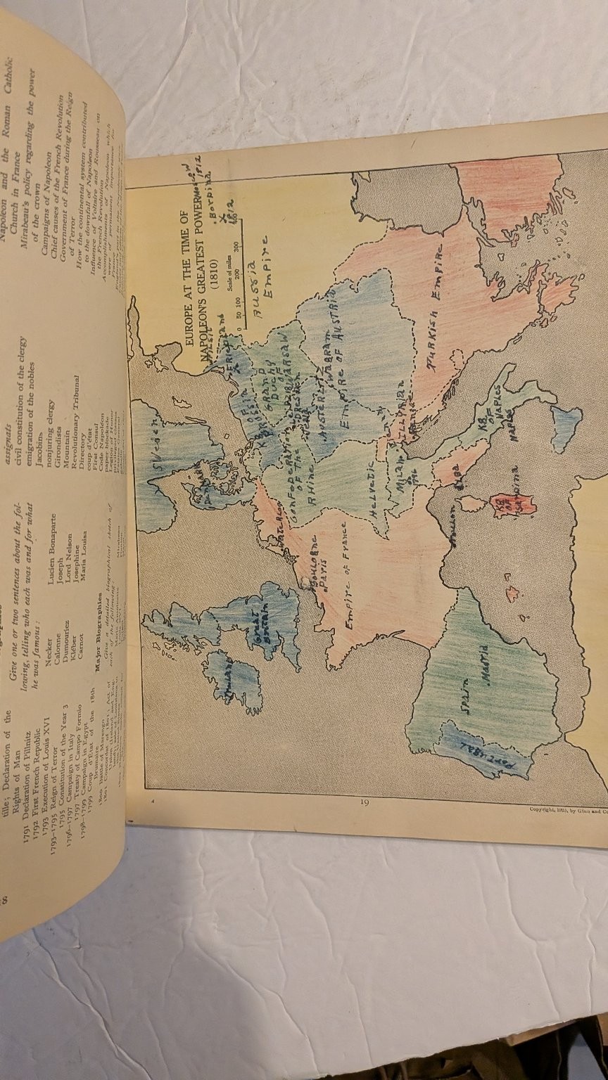 Map Exercises Syllabus Notebook Modern European History Bishop Robinson 1927