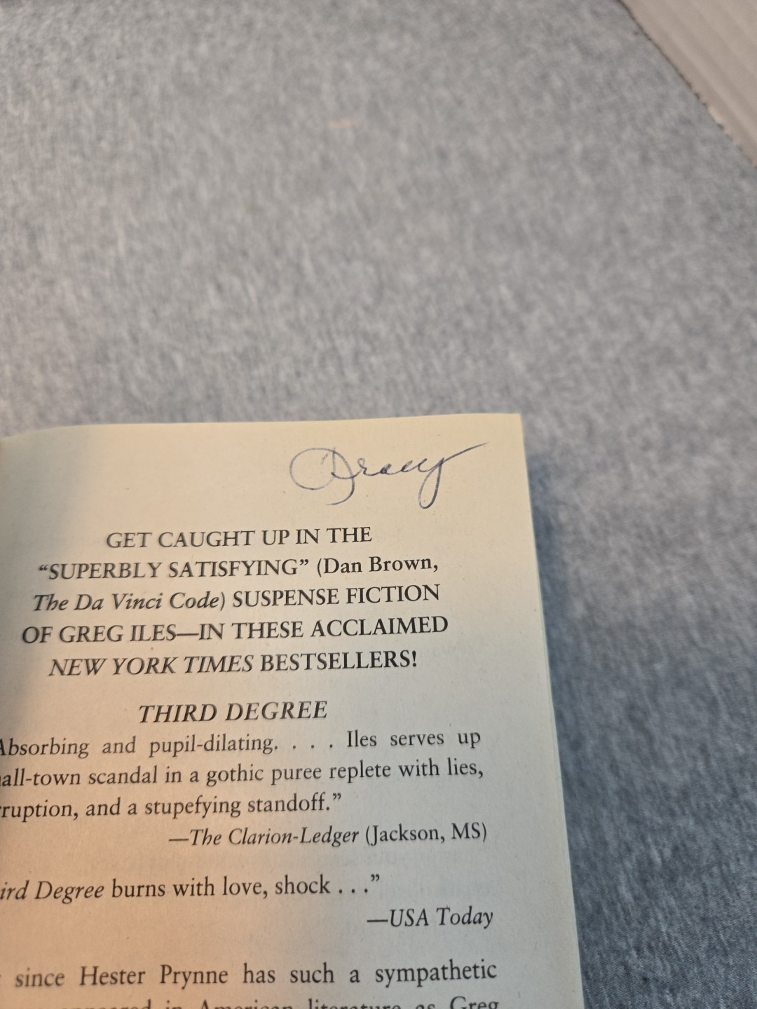 Third Degree, A Novel by Greg Iles (2008, Us-Tall Rack Paperback)