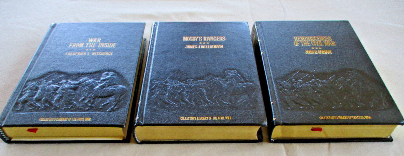 Time Life COLLECTOR’S LIBRARY OF THE CIVIL WAR 3 Volume HC Set LEATHER Nice!