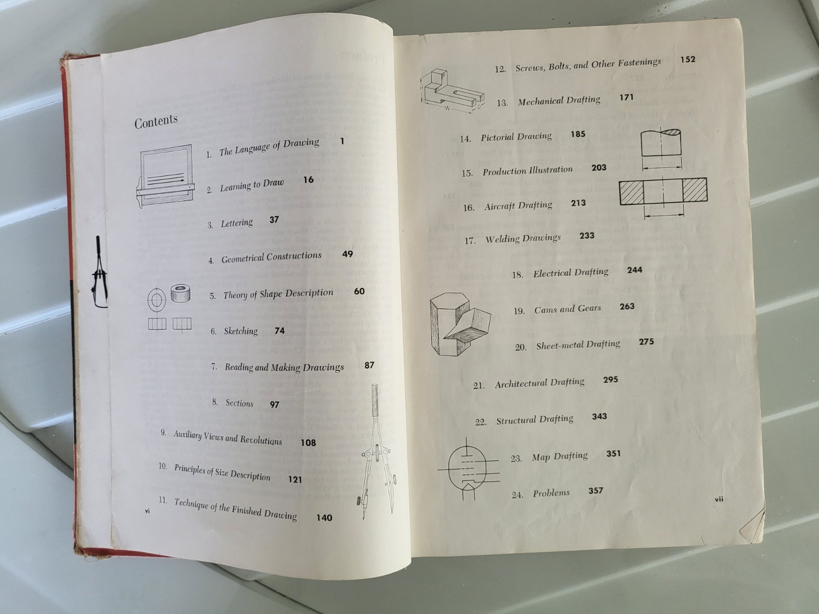 Mechanical & Technical Drawing Hardcover Text Books – Lot of 5