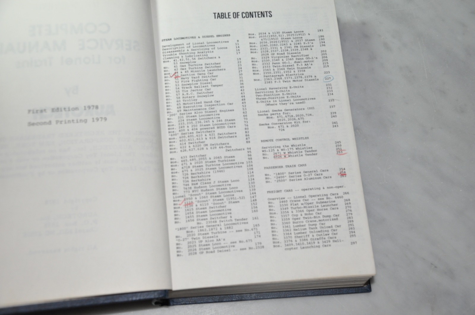 Complete Service Manual for Lionel Trains, Aurotech, Hardcover First Ed 78 / 79
