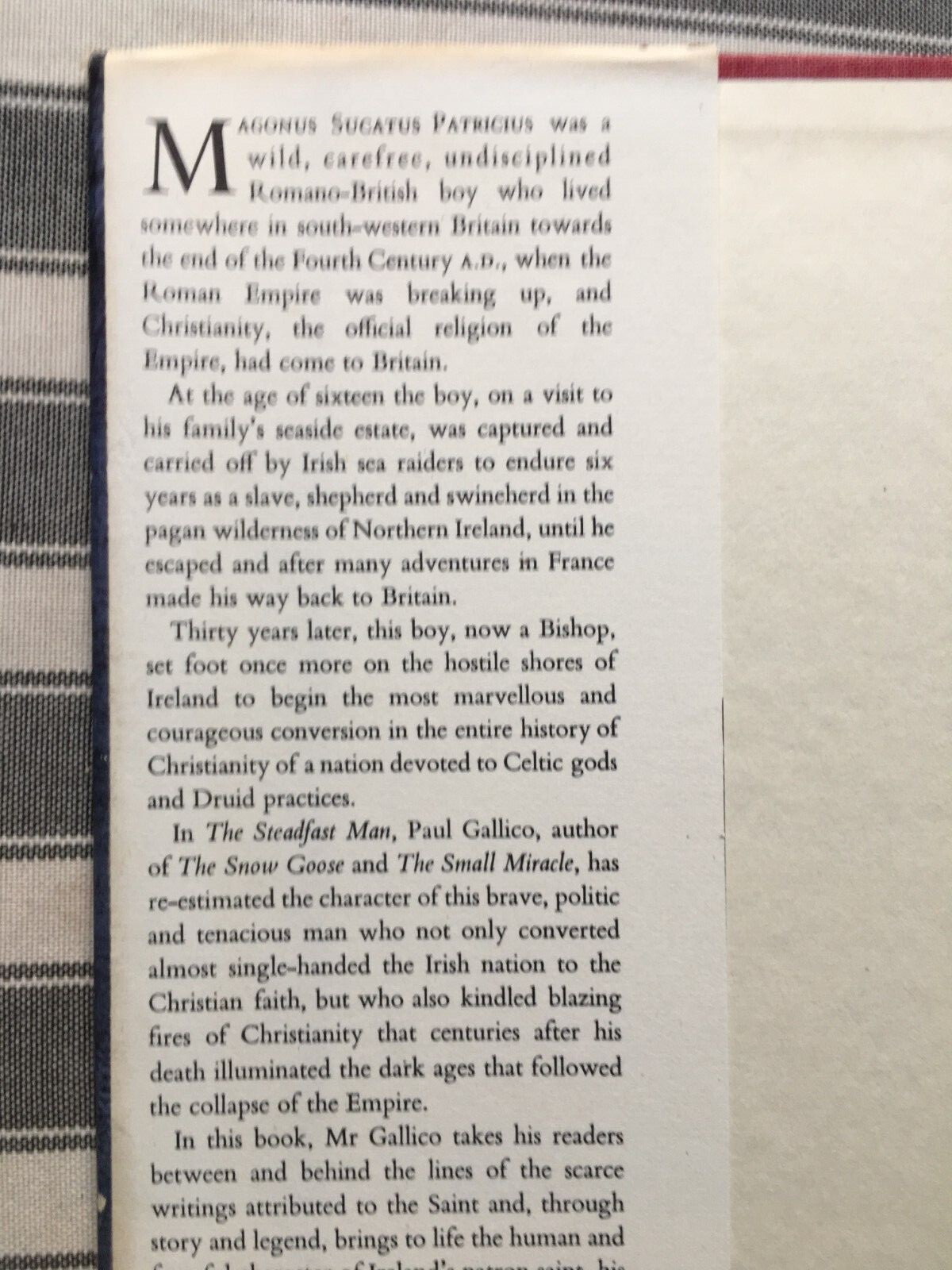 THE STEADFAST MAN Paul Gallico 1st Ed HBDJ 1958 Biography, A life of St. Patrick
